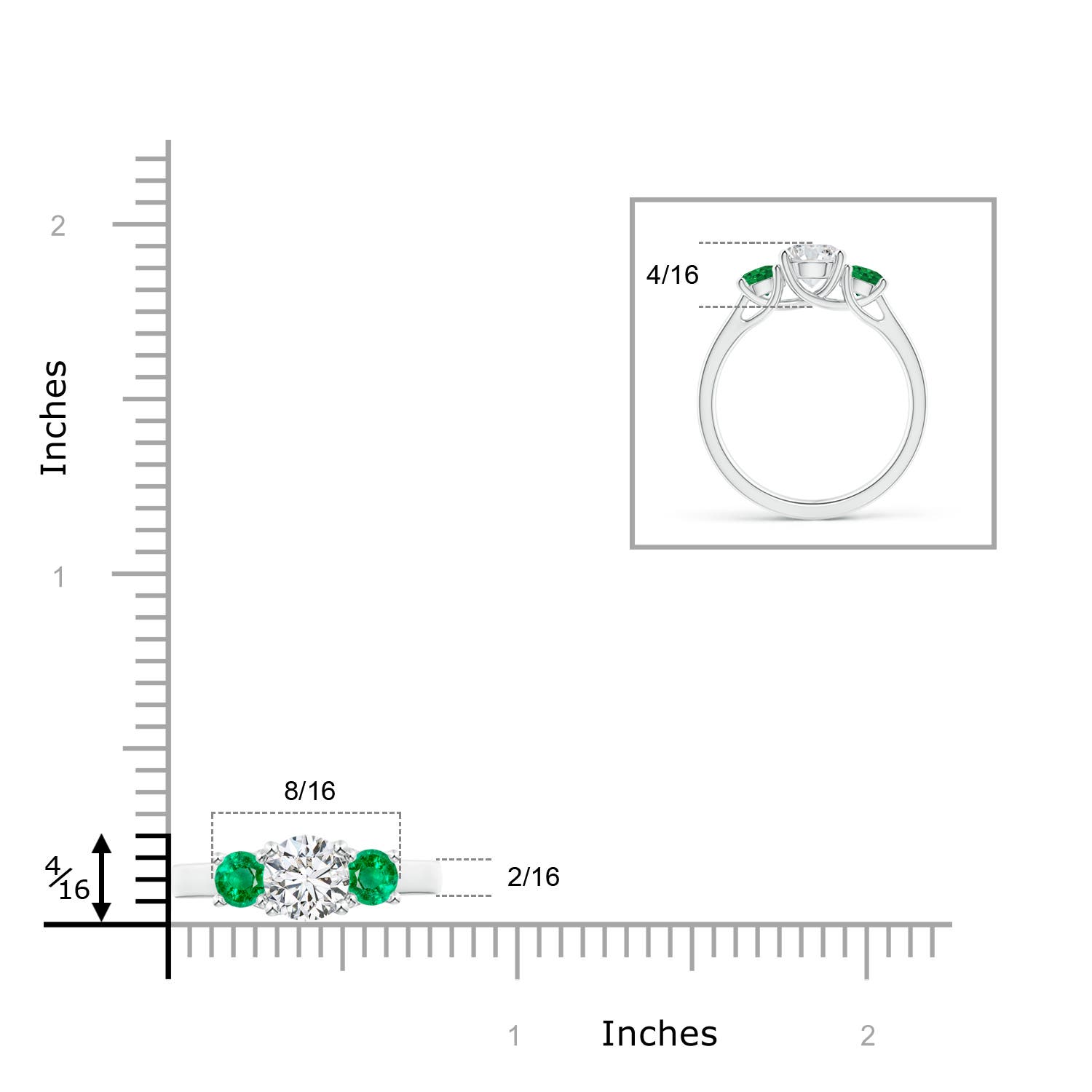 H, SI2 / 1.28 CT / 14 KT White Gold