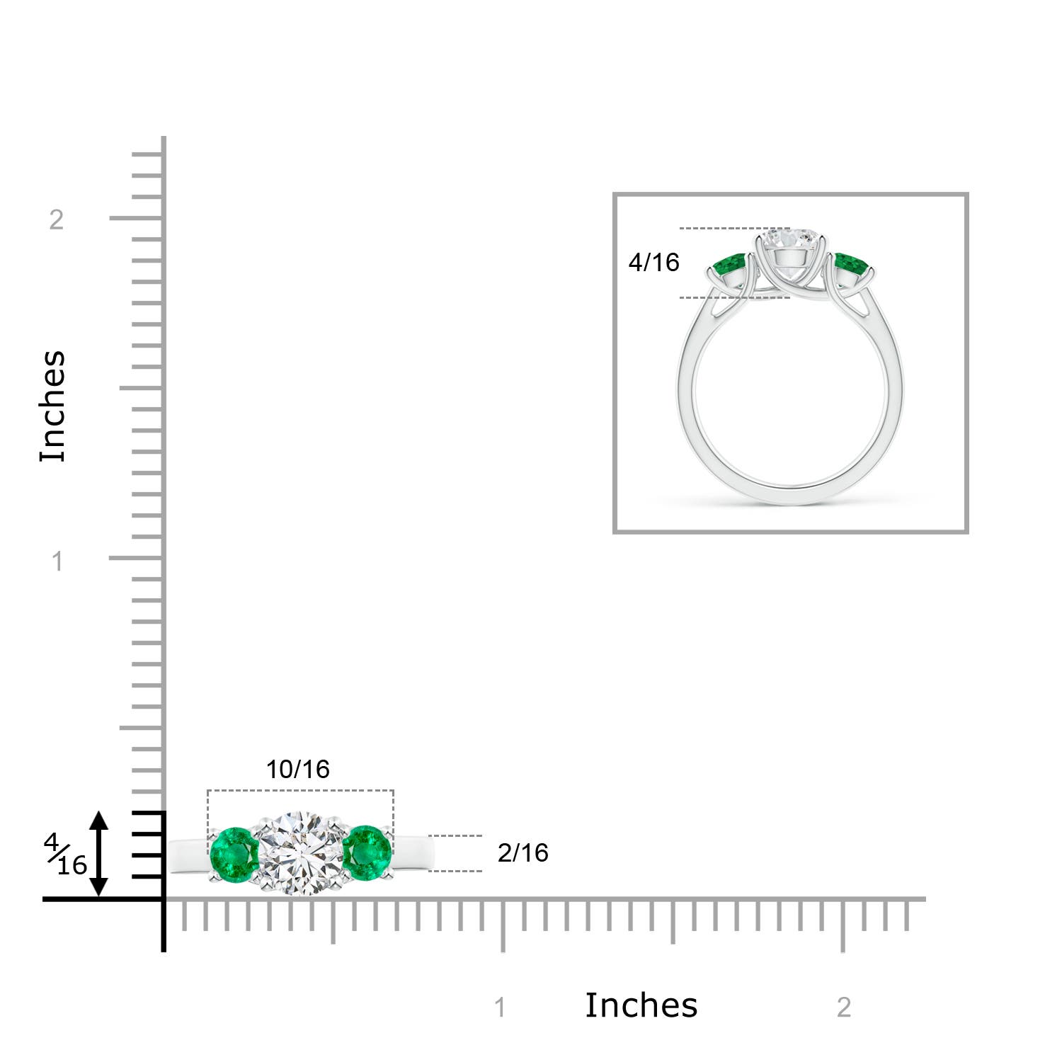 H, SI2 / 1.95 CT / 14 KT White Gold