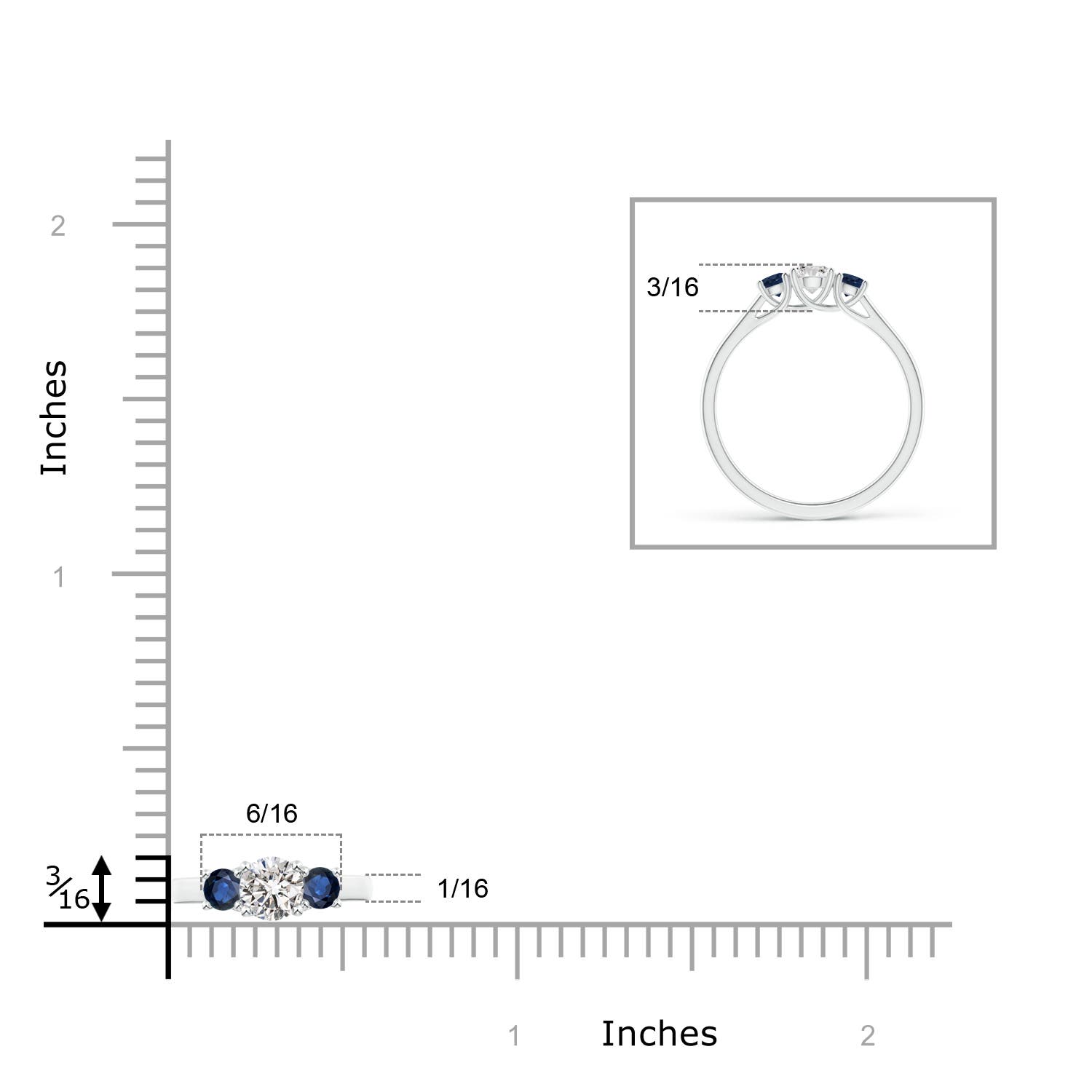 I-J, I1-I2 / 0.51 CT / 14 KT White Gold