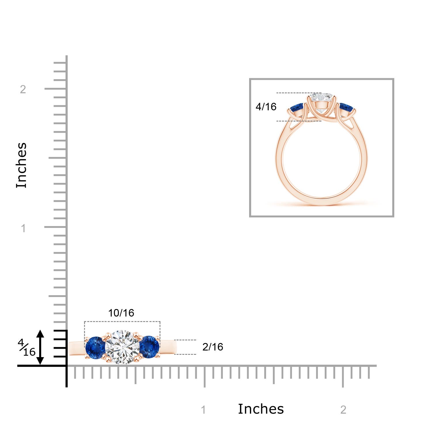 H, SI2 / 2.17 CT / 14 KT Rose Gold