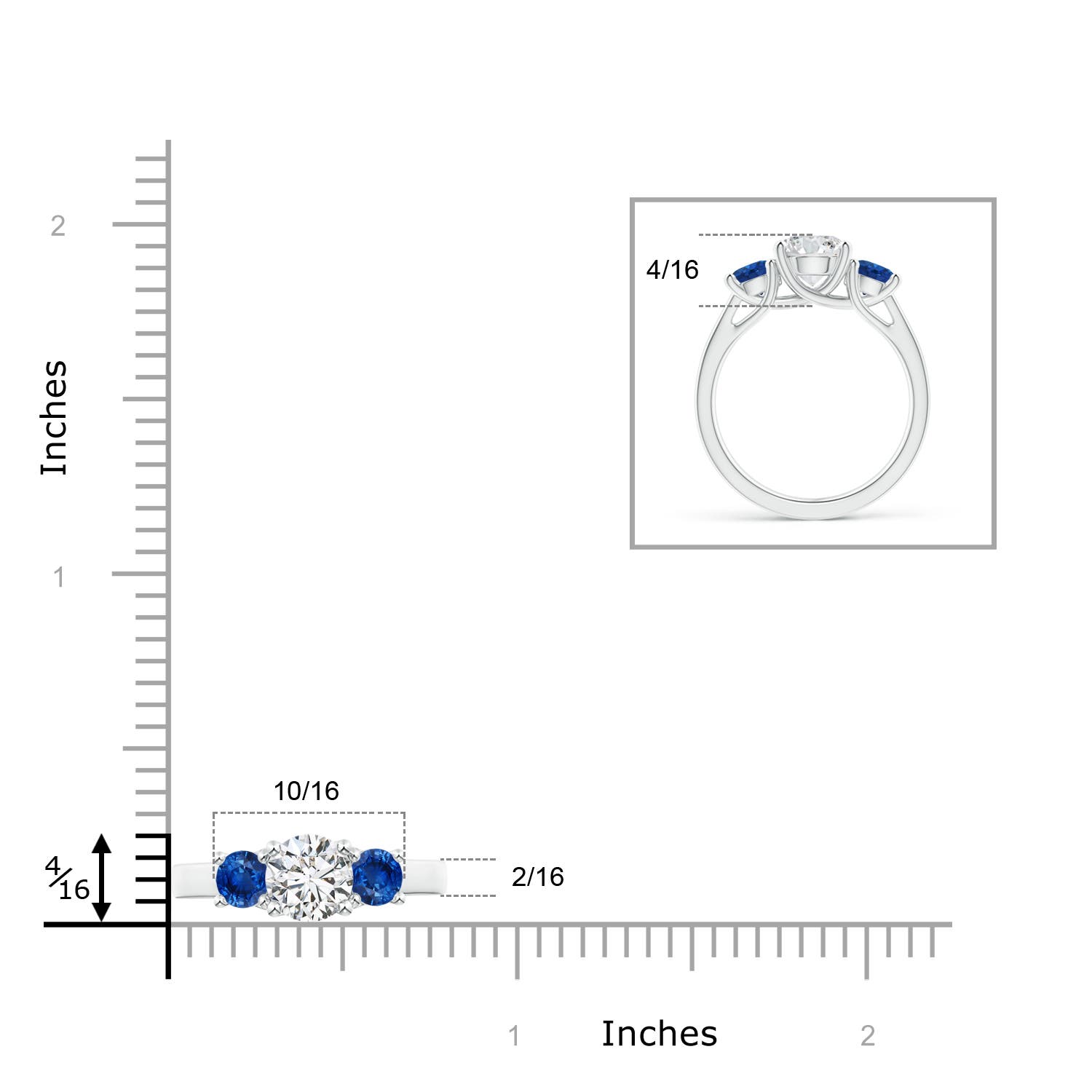 H, SI2 / 2.17 CT / 14 KT White Gold