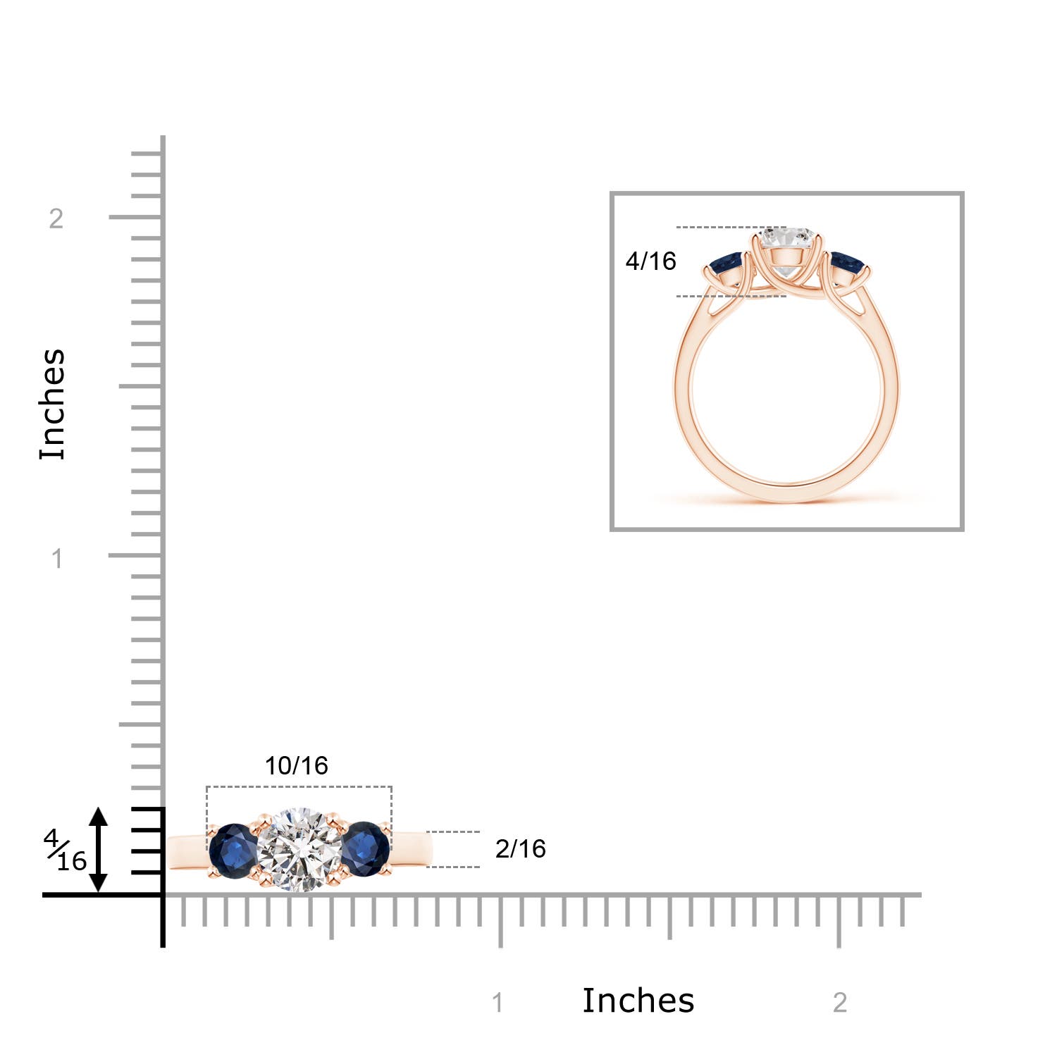 I-J, I1-I2 / 2.17 CT / 14 KT Rose Gold