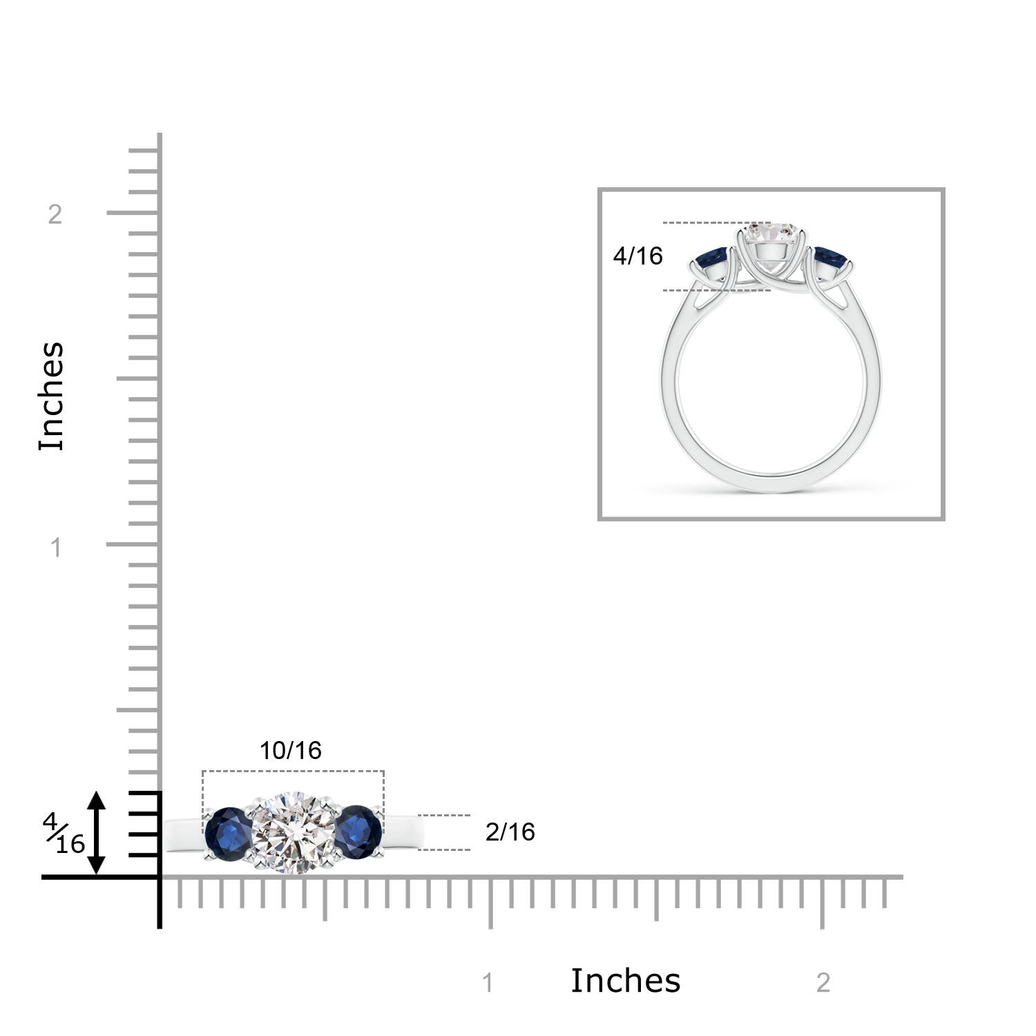 I-J, I1-I2 / 2.17 CT / 14 KT White Gold