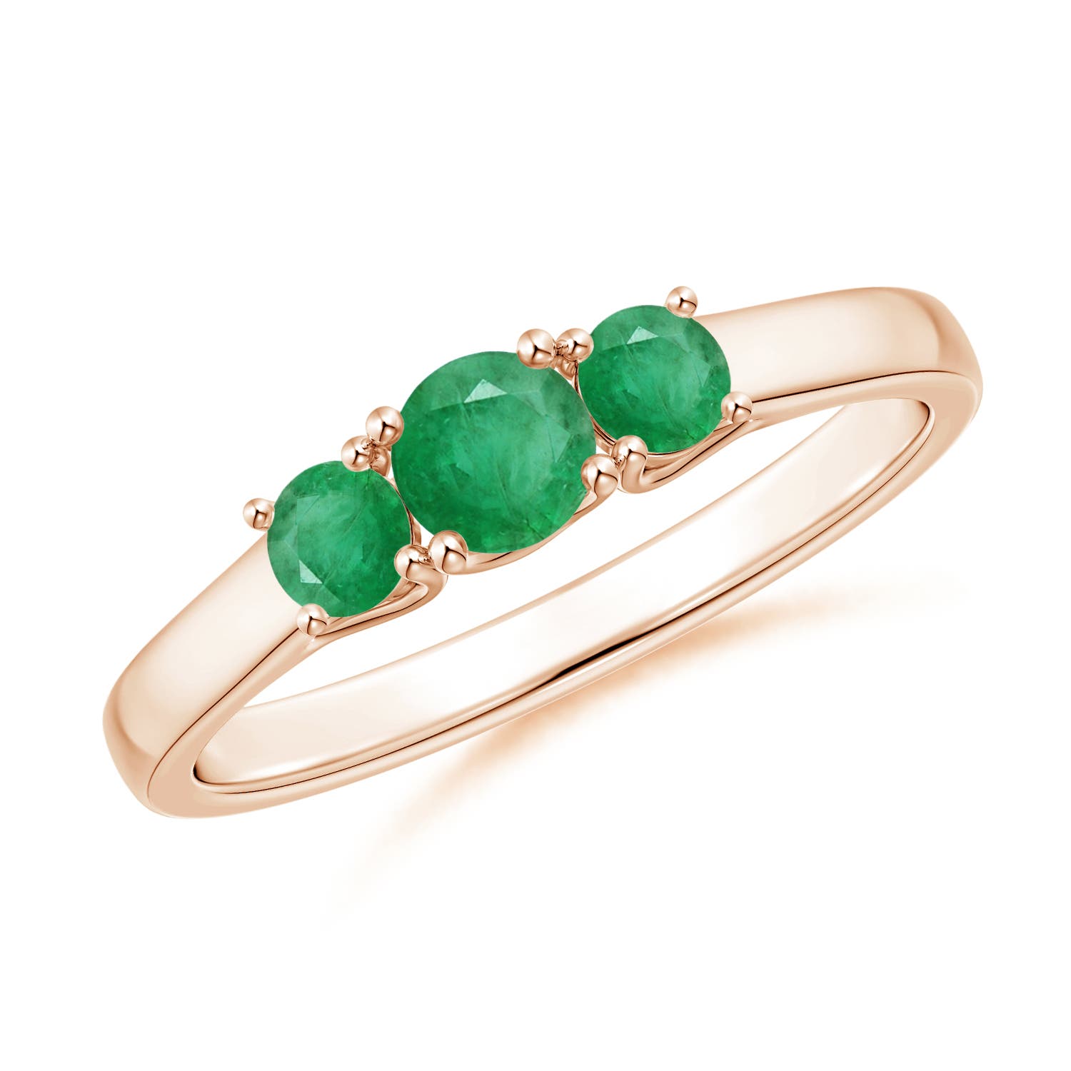 A - Emerald / 0.44 CT / 14 KT Rose Gold