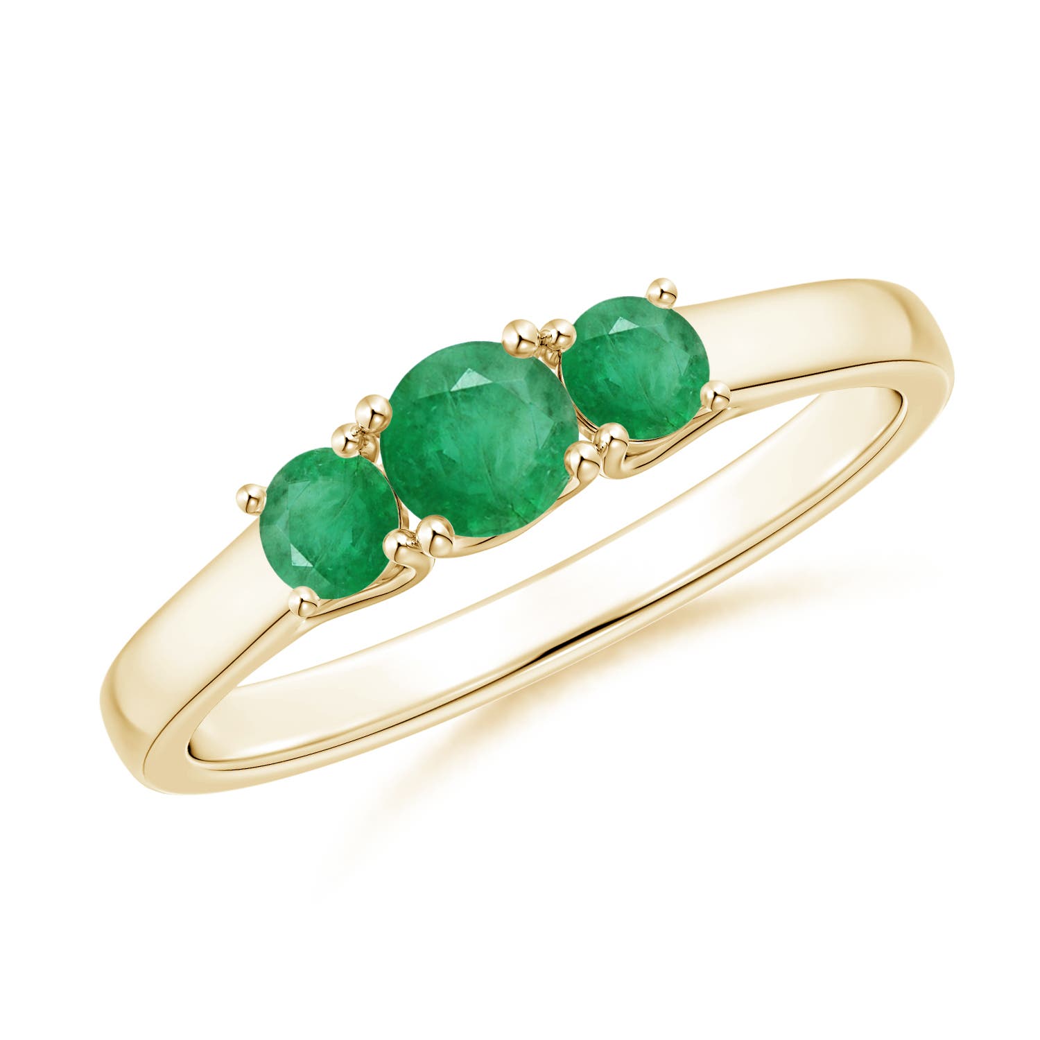 A - Emerald / 0.44 CT / 14 KT Yellow Gold