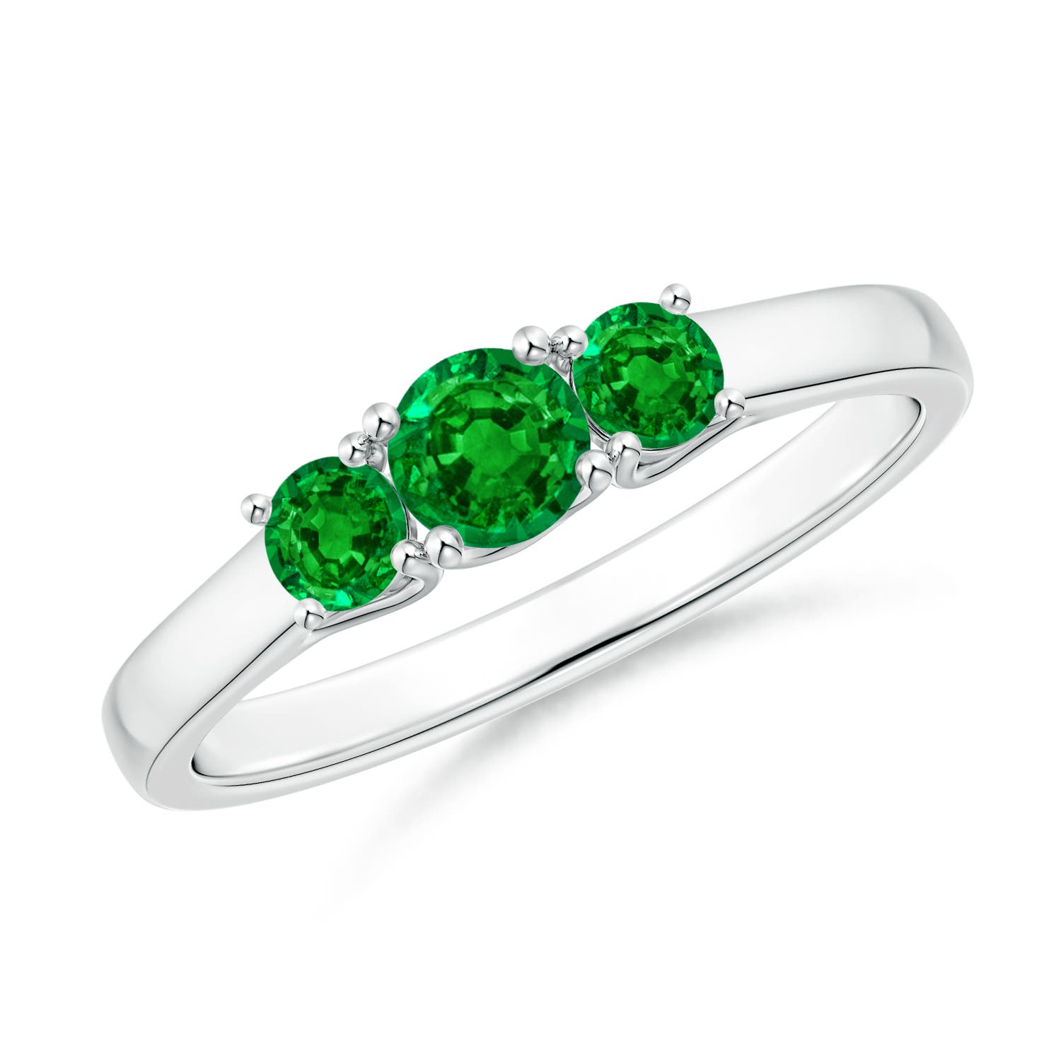 AAAA - Emerald / 0.44 CT / 14 KT White Gold