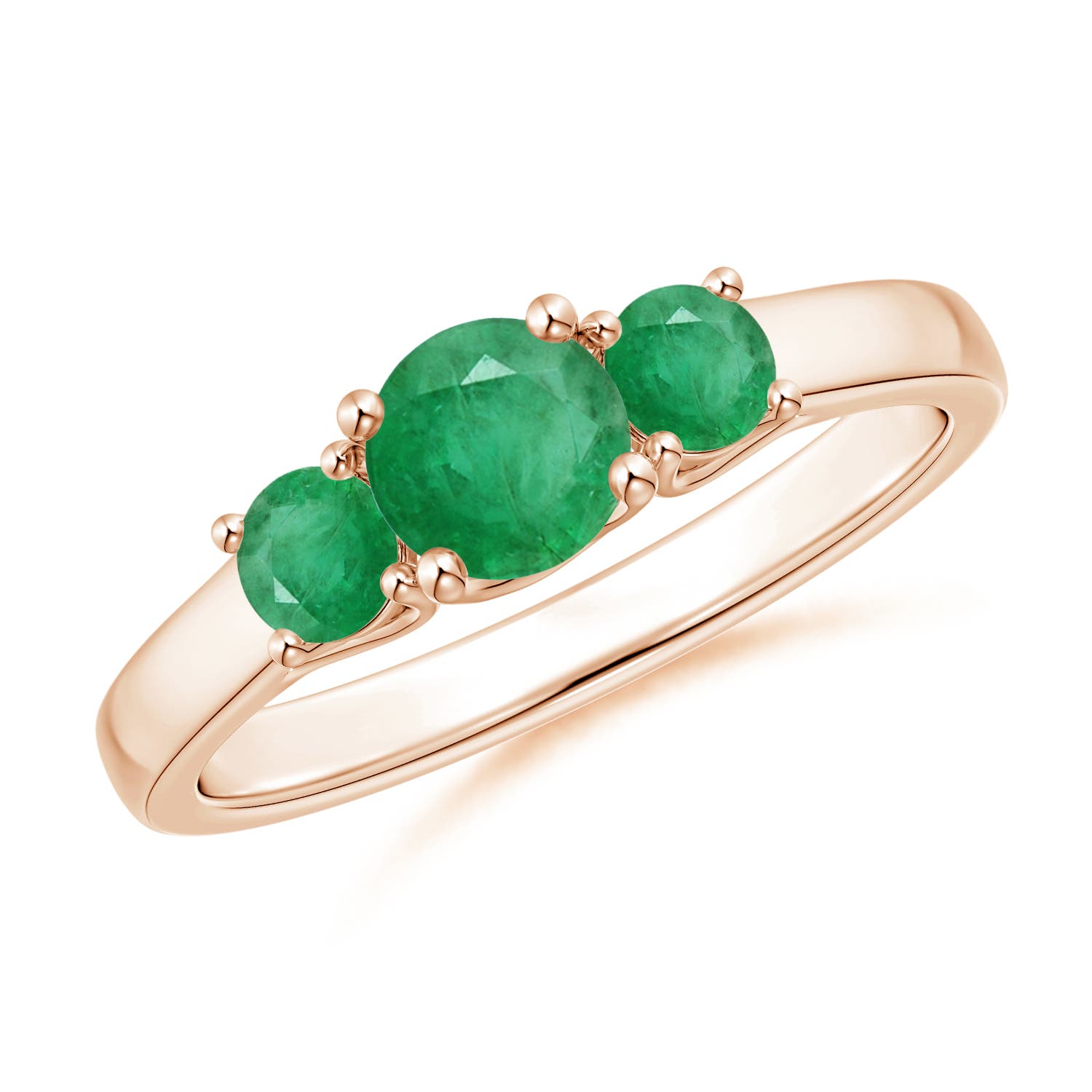 A - Emerald / 0.75 CT / 14 KT Rose Gold