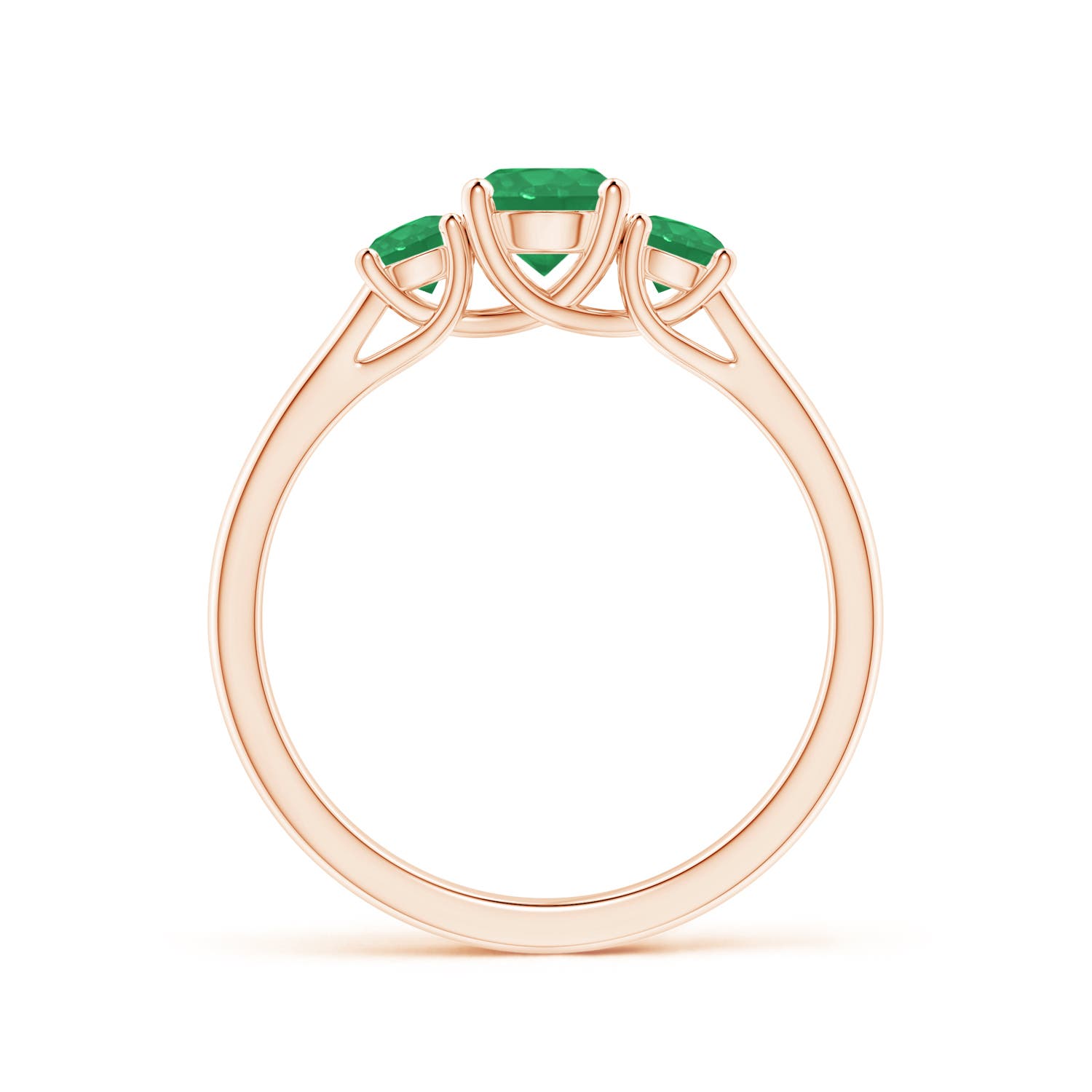 A - Emerald / 0.75 CT / 14 KT Rose Gold