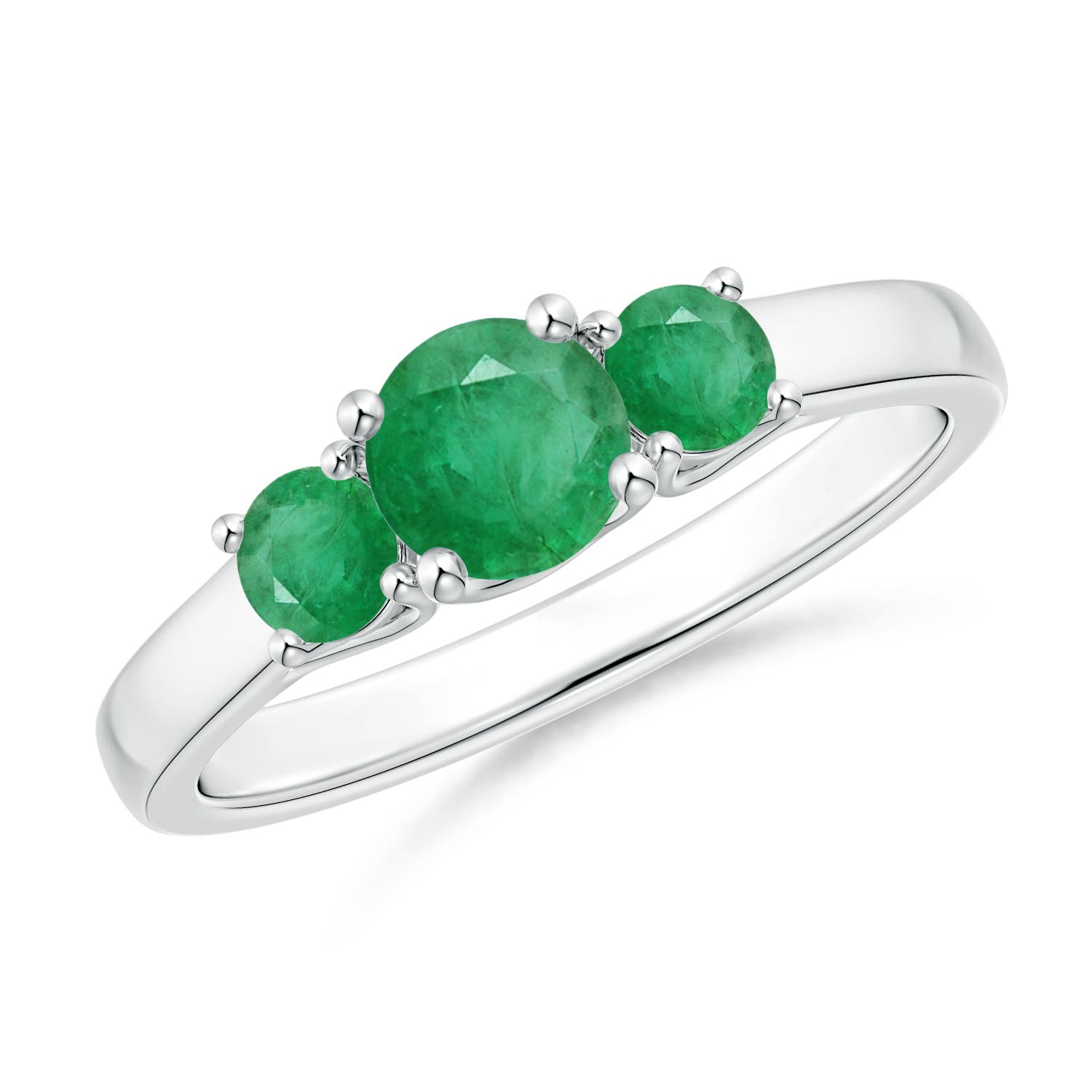 A - Emerald / 0.75 CT / 14 KT White Gold