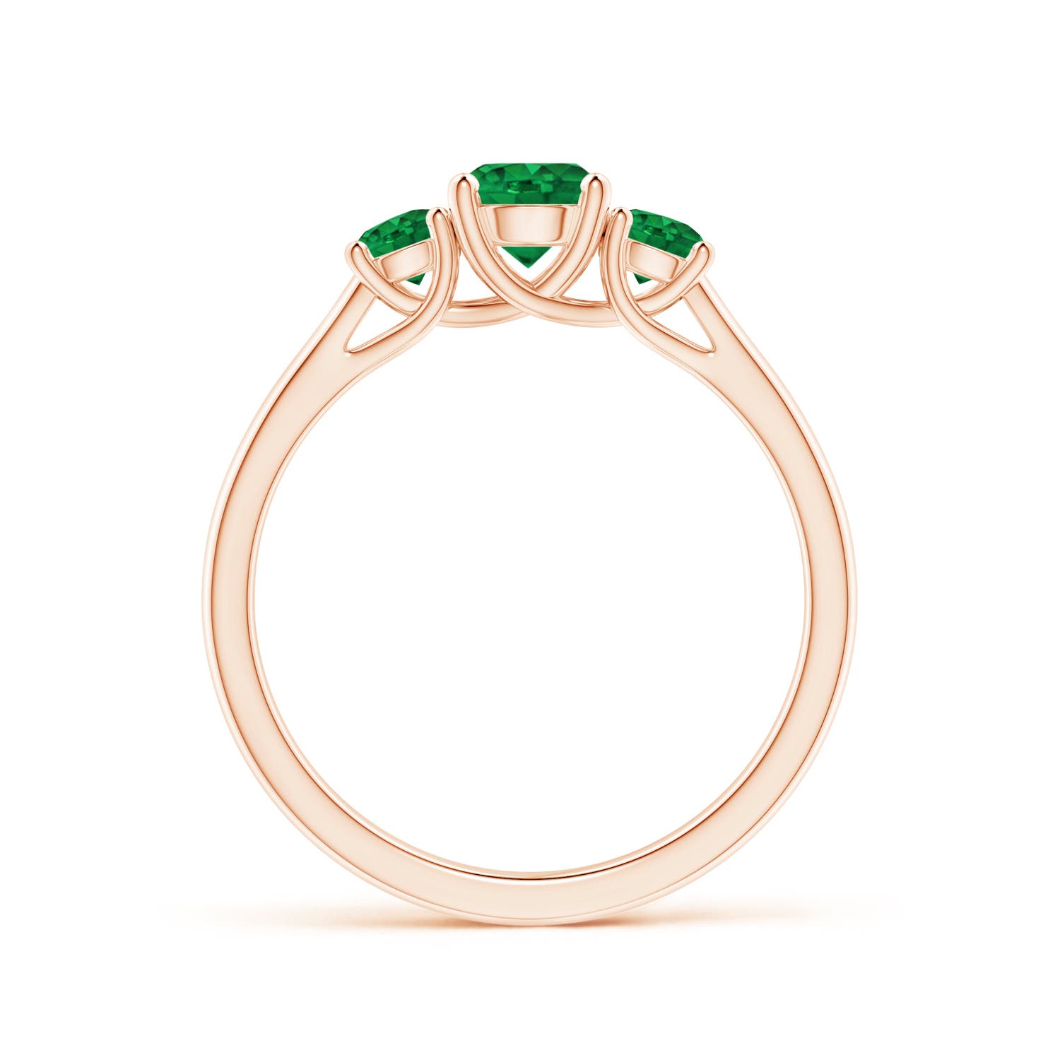 AAA - Emerald / 0.75 CT / 14 KT Rose Gold