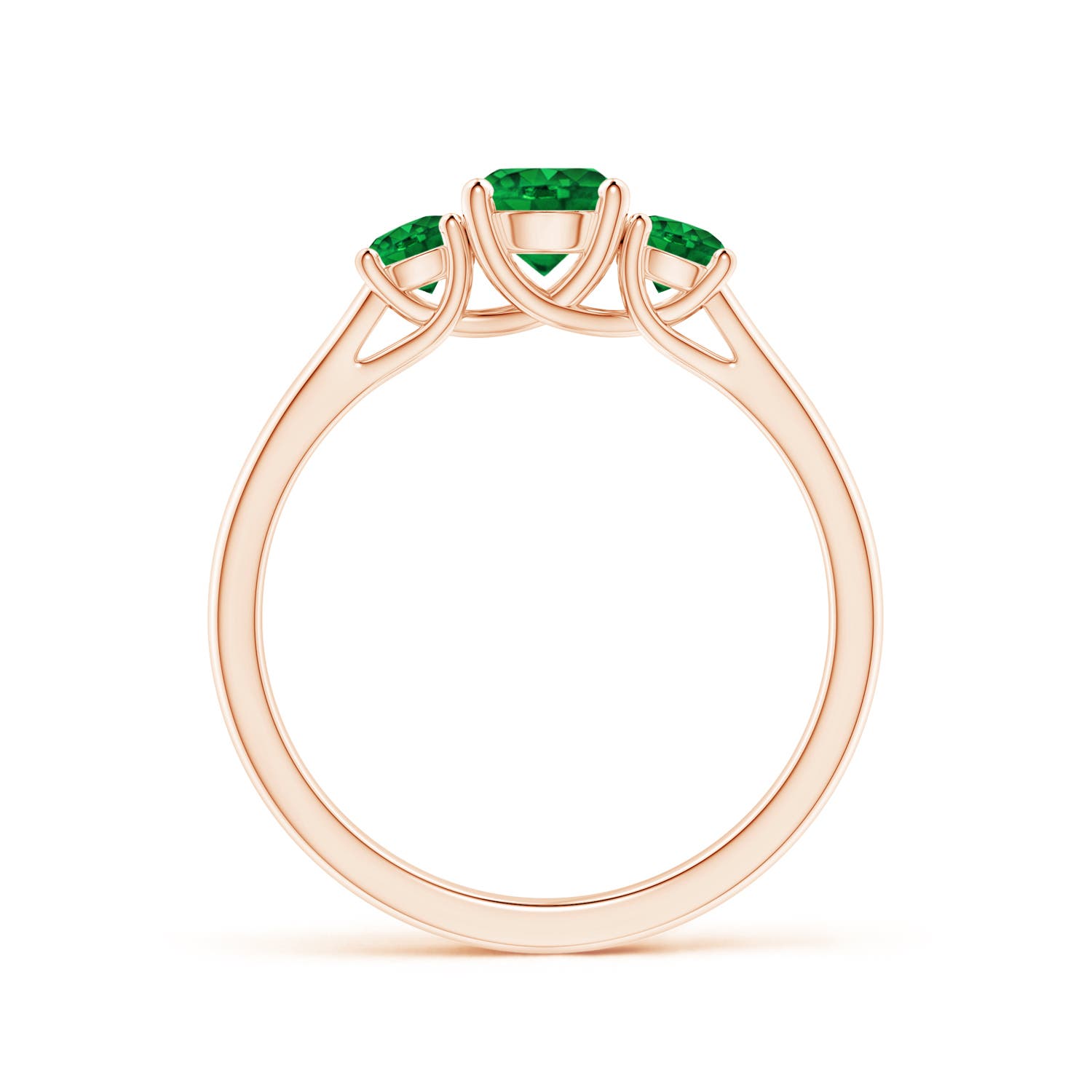 AAAA - Emerald / 0.75 CT / 14 KT Rose Gold