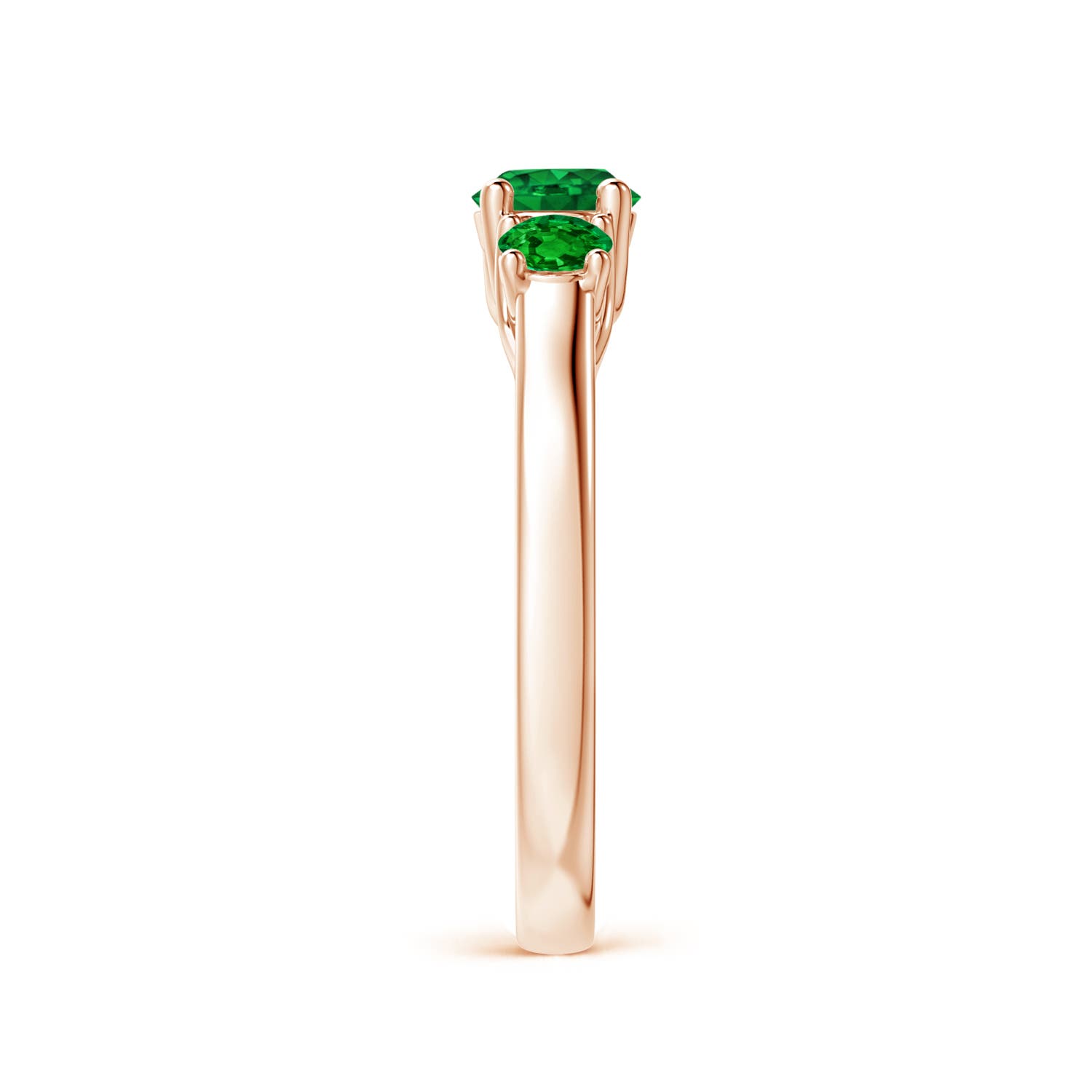 AAAA - Emerald / 0.75 CT / 14 KT Rose Gold