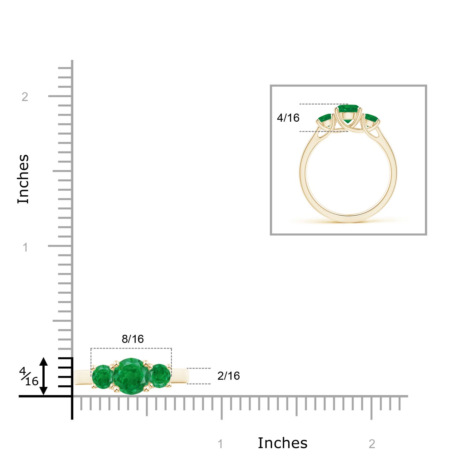 AA - Emerald / 1.23 CT / 14 KT Yellow Gold