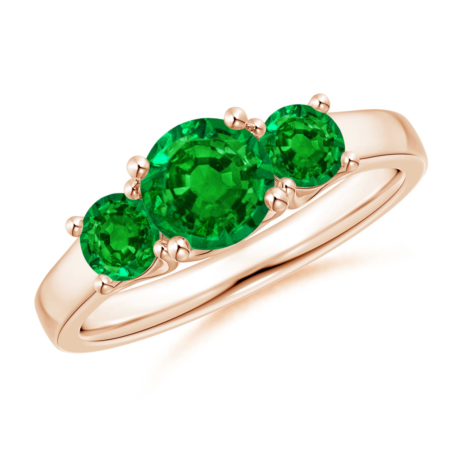 AAAA - Emerald / 1.23 CT / 14 KT Rose Gold