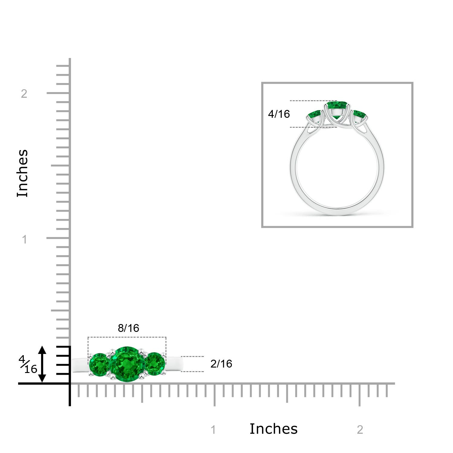 AAAA - Emerald / 1.23 CT / 14 KT White Gold