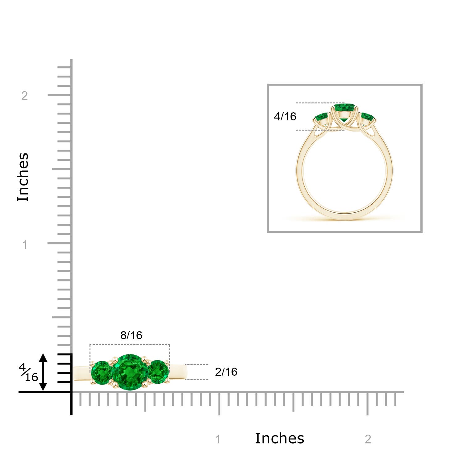 AAAA - Emerald / 1.23 CT / 14 KT Yellow Gold