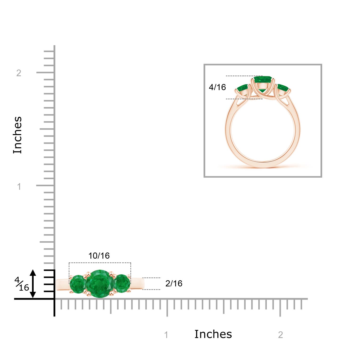 AA - Emerald / 1.9 CT / 14 KT Rose Gold