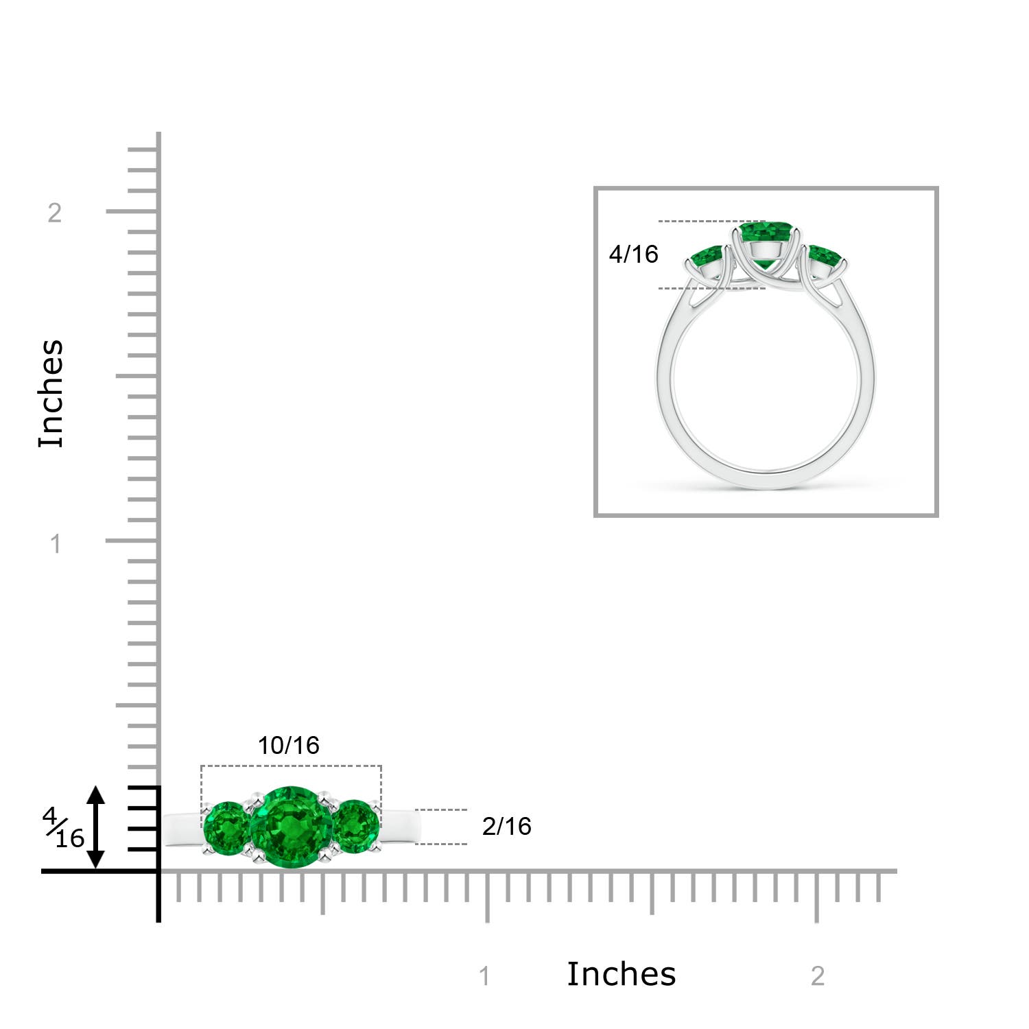 AAAA - Emerald / 1.9 CT / 14 KT White Gold