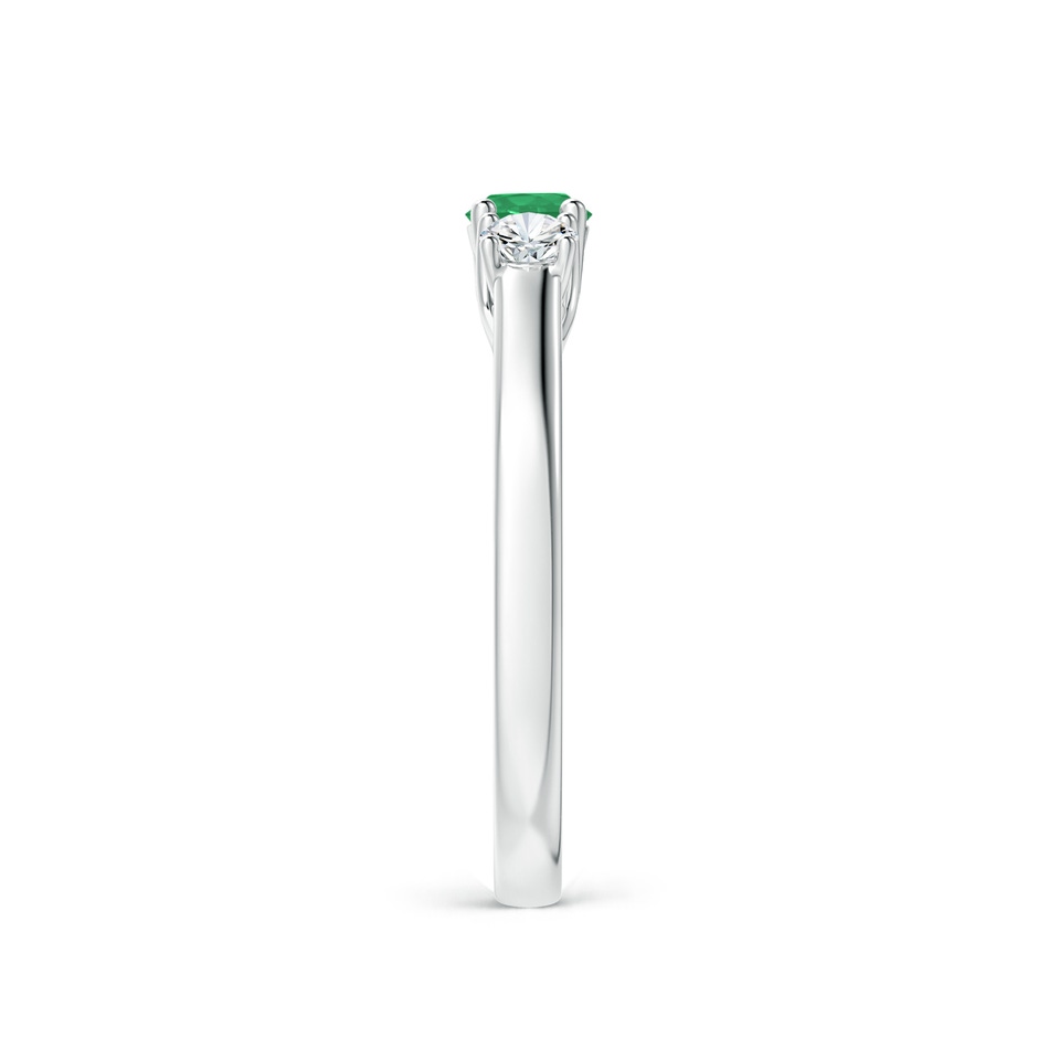 4mm A Classic Round Emerald and Diamond Three Stone Ring in P950 Platinum side 2