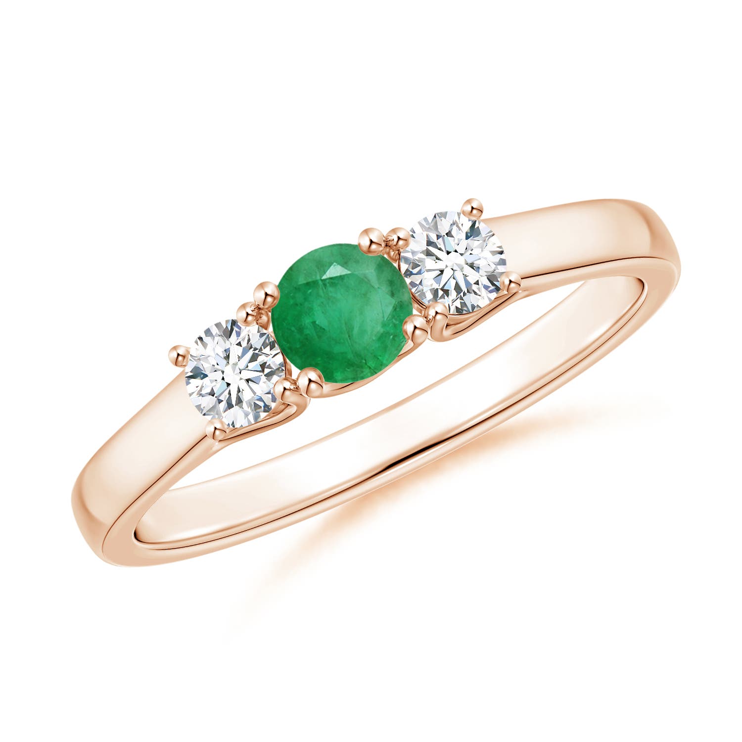 A - Emerald / 0.45 CT / 14 KT Rose Gold