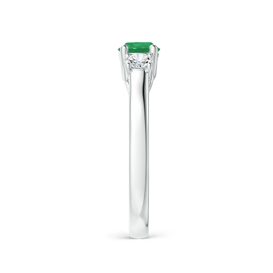 5mm A Classic Round Emerald and Diamond Three Stone Ring in P950 Platinum side 2