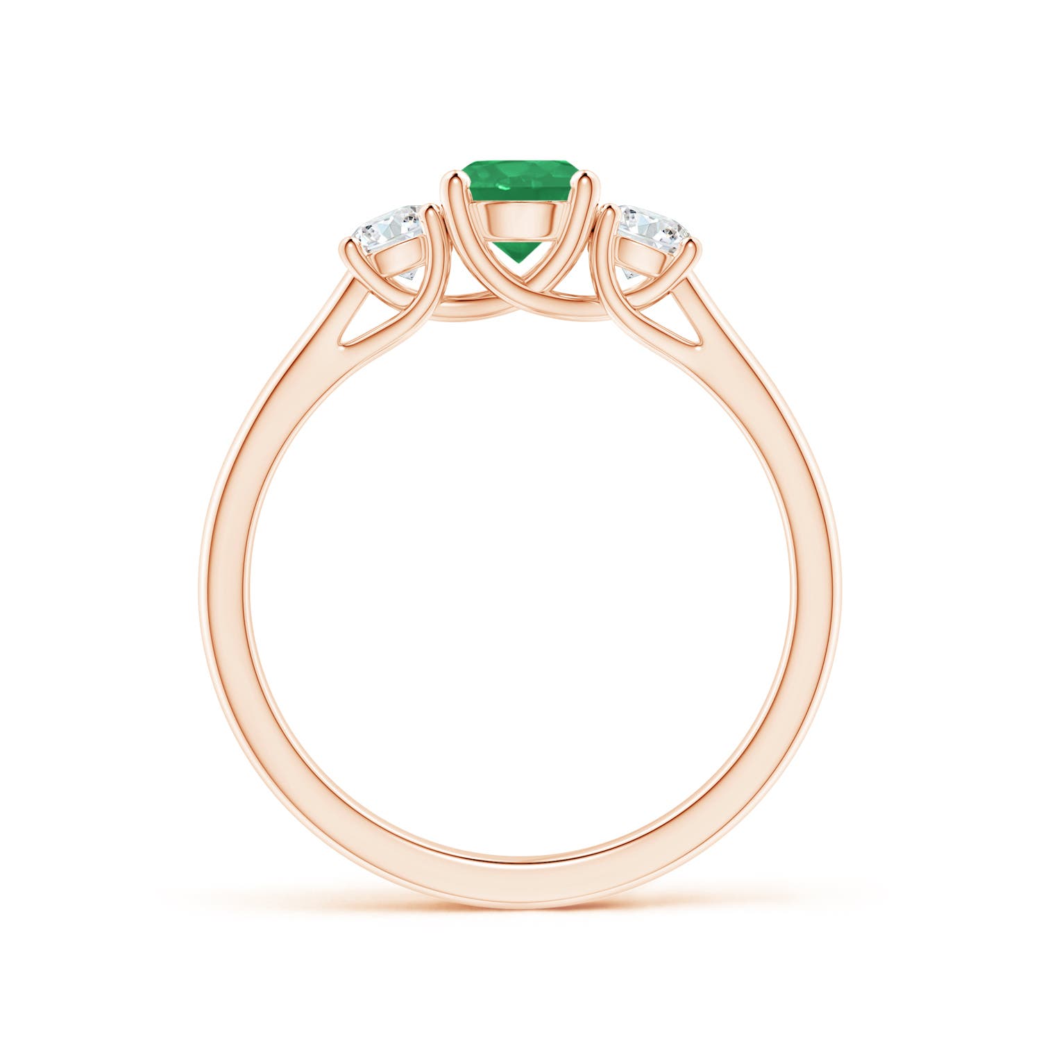 A - Emerald / 0.77 CT / 14 KT Rose Gold