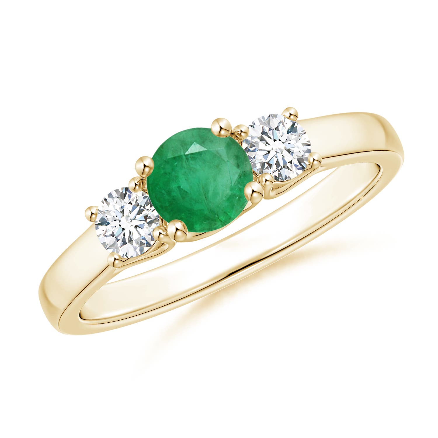 A - Emerald / 0.77 CT / 14 KT Yellow Gold