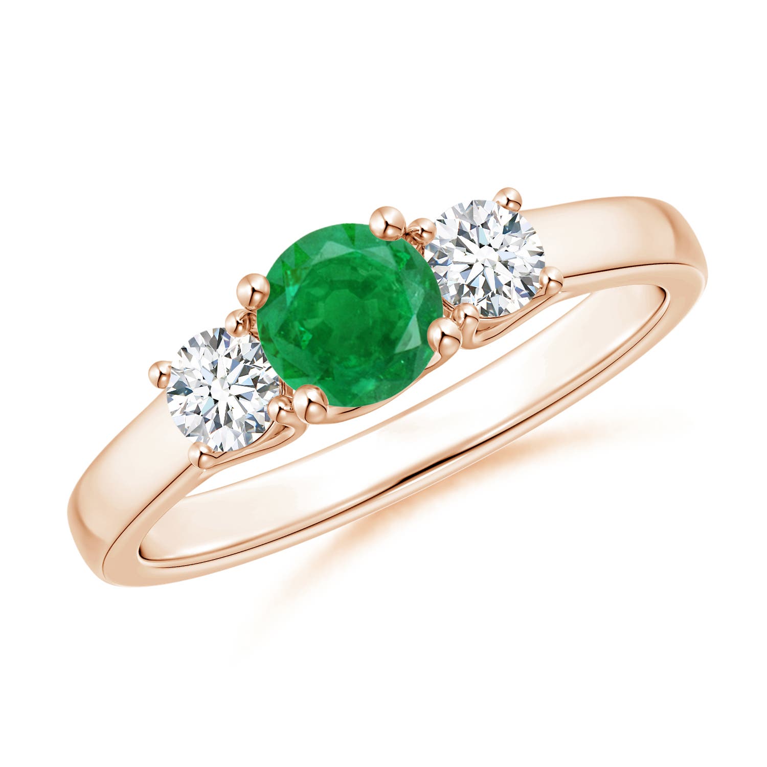 AA - Emerald / 0.77 CT / 14 KT Rose Gold