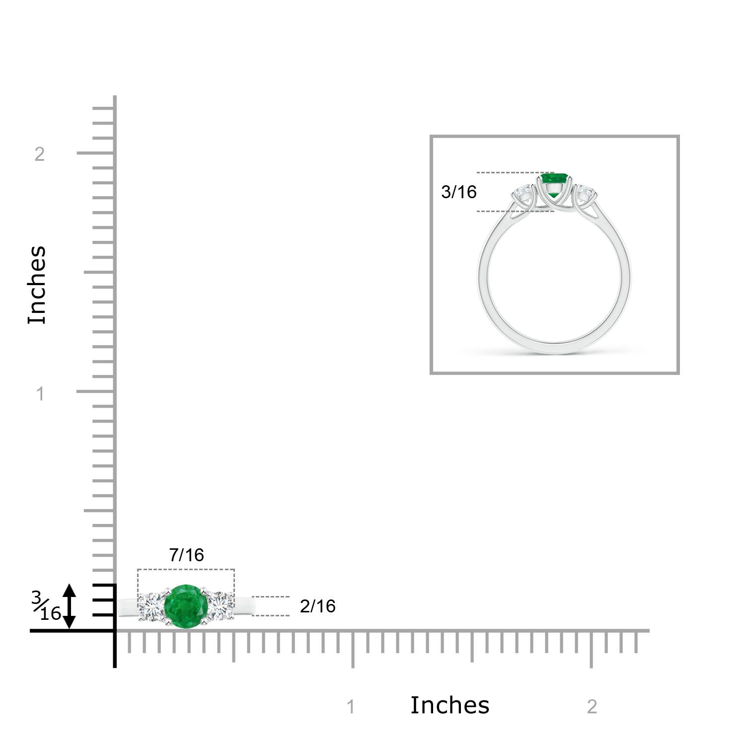 AA - Emerald / 0.77 CT / 14 KT White Gold