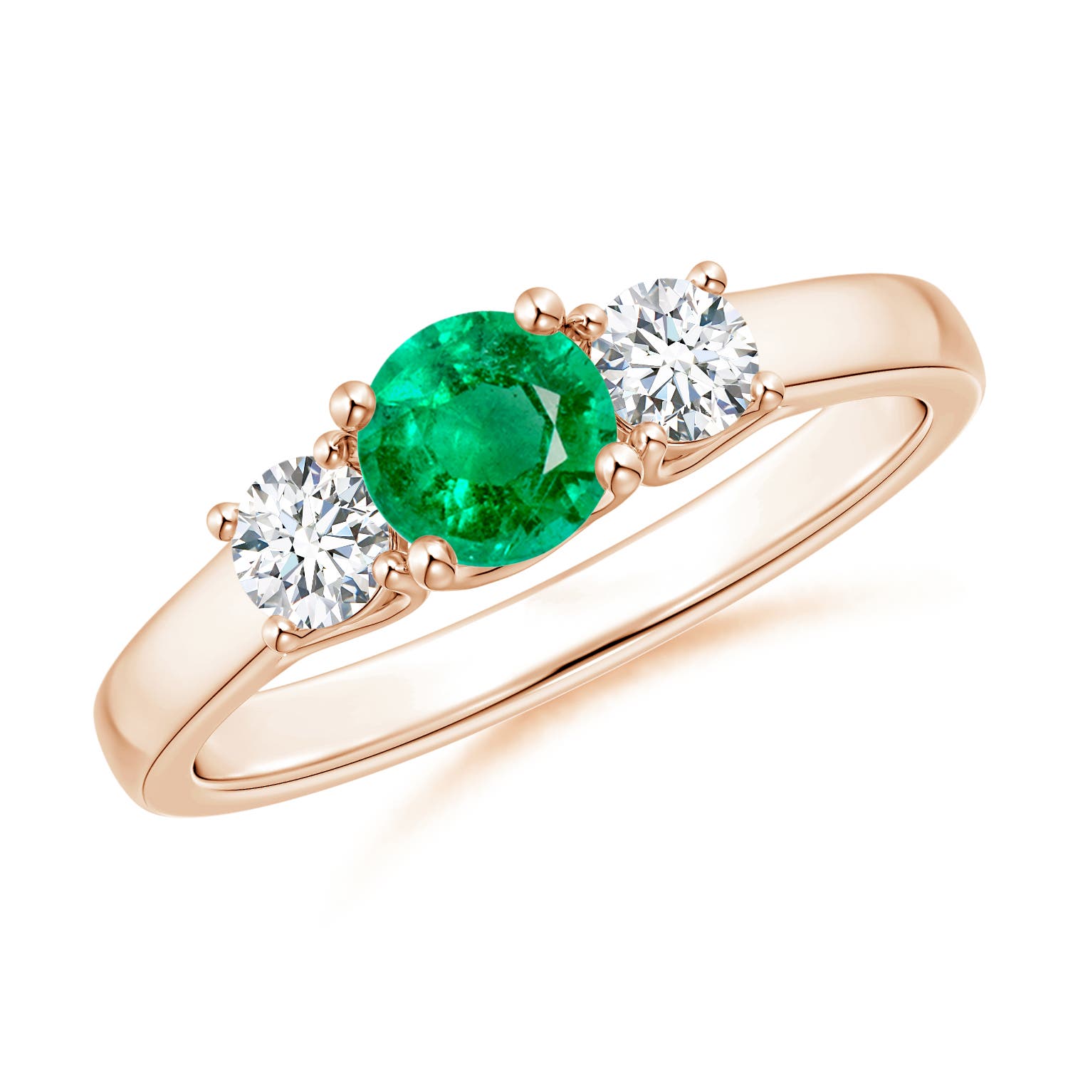 AAA - Emerald / 0.77 CT / 14 KT Rose Gold