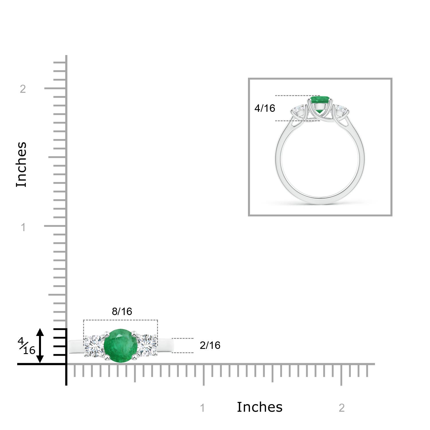 A - Emerald / 1.21 CT / 14 KT White Gold