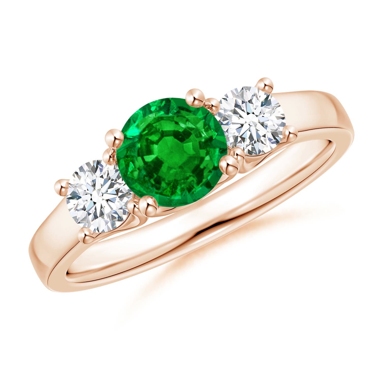 AAAA - Emerald / 1.21 CT / 14 KT Rose Gold