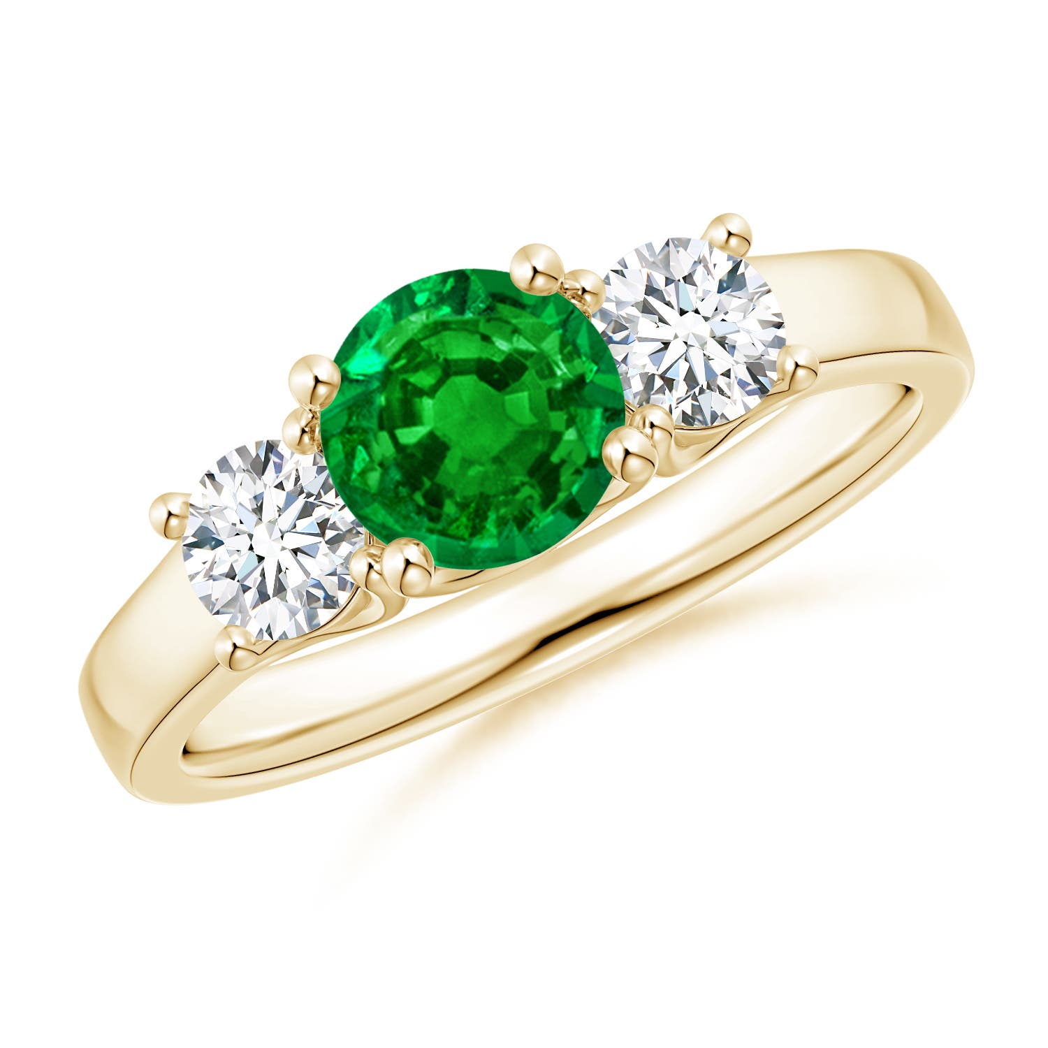 AAAA - Emerald / 1.21 CT / 14 KT Yellow Gold