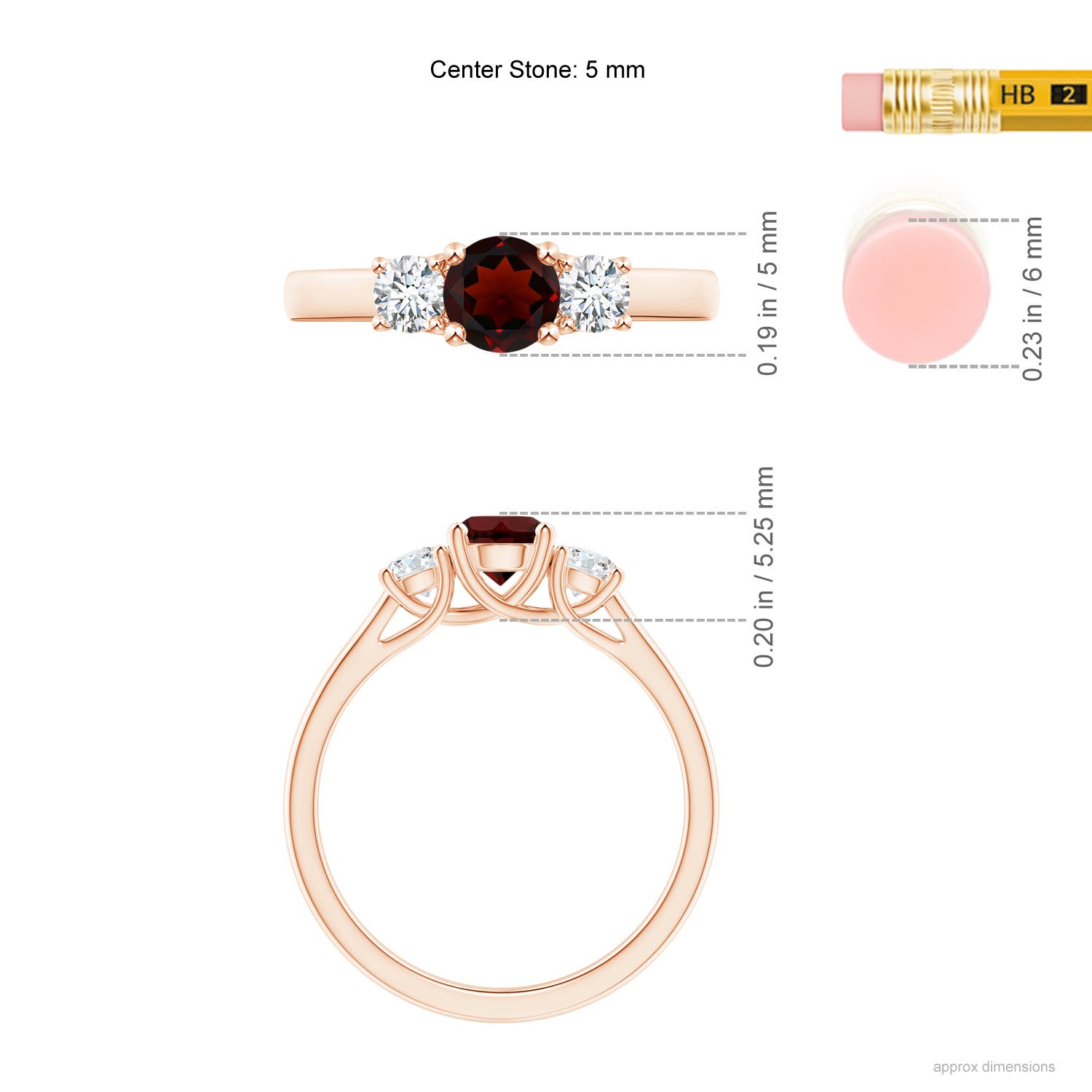 AA - Garnet / 0.92 CT / 14 KT Rose Gold