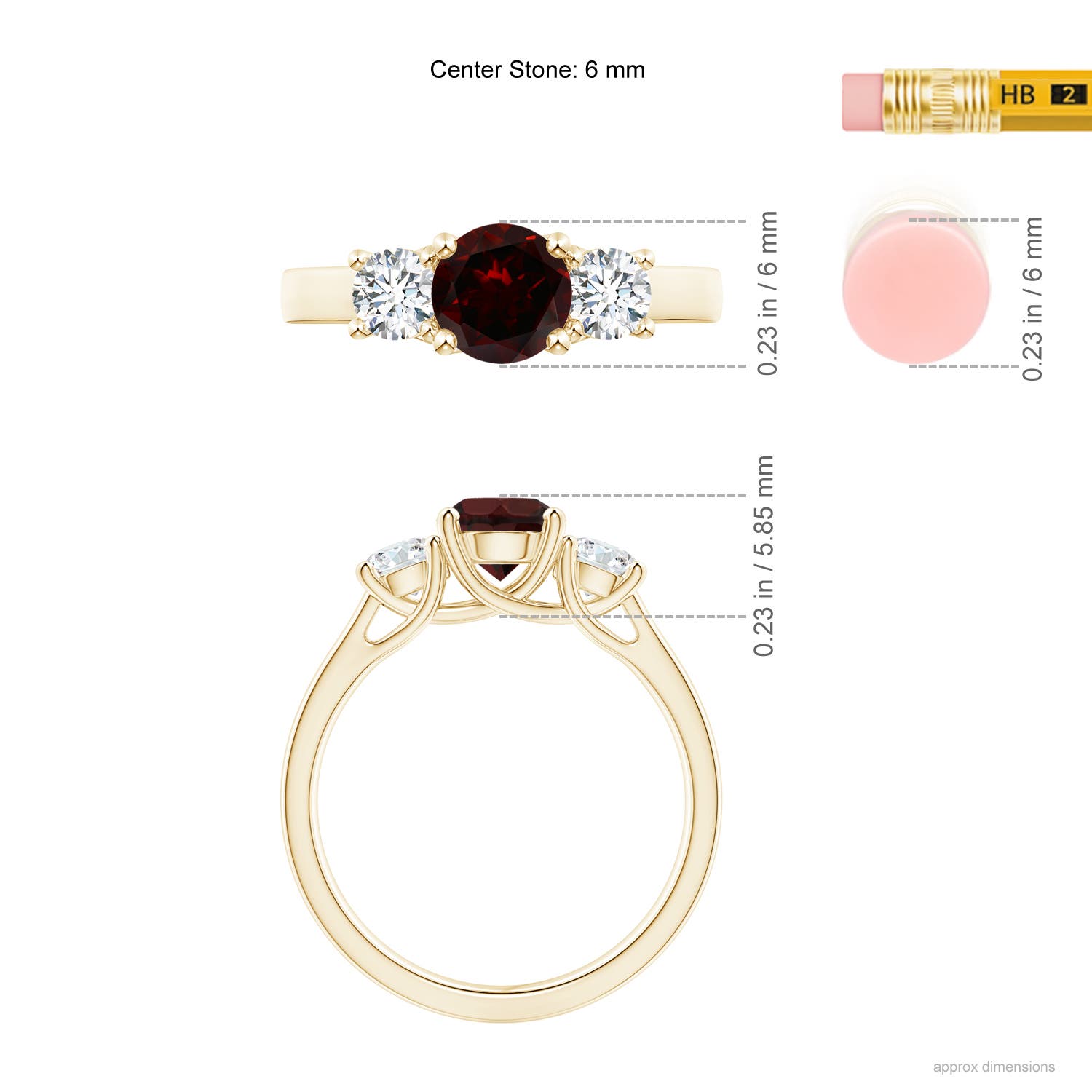 A - Garnet / 1.46 CT / 14 KT Yellow Gold