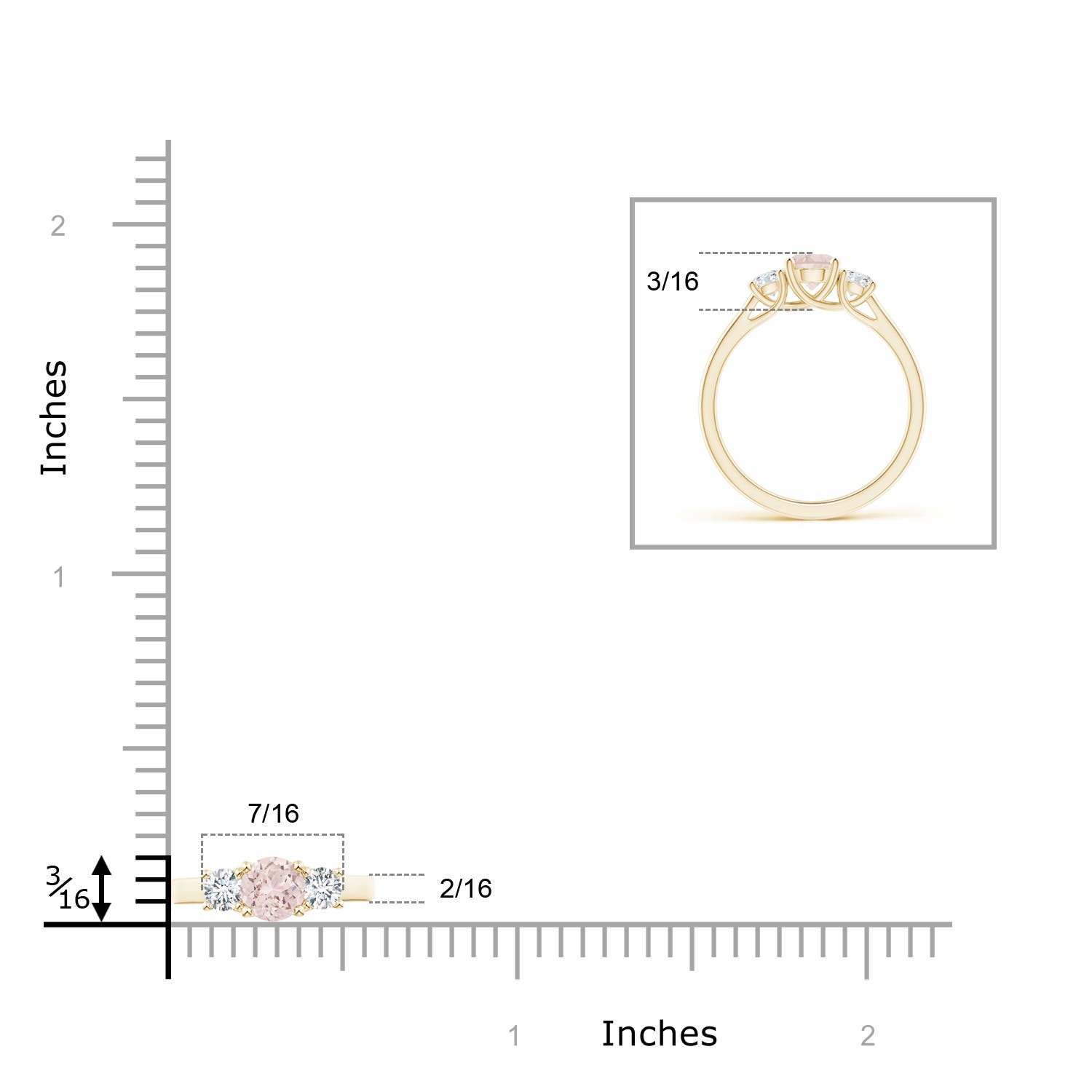 A - Morganite / 0.74 CT / 14 KT Yellow Gold