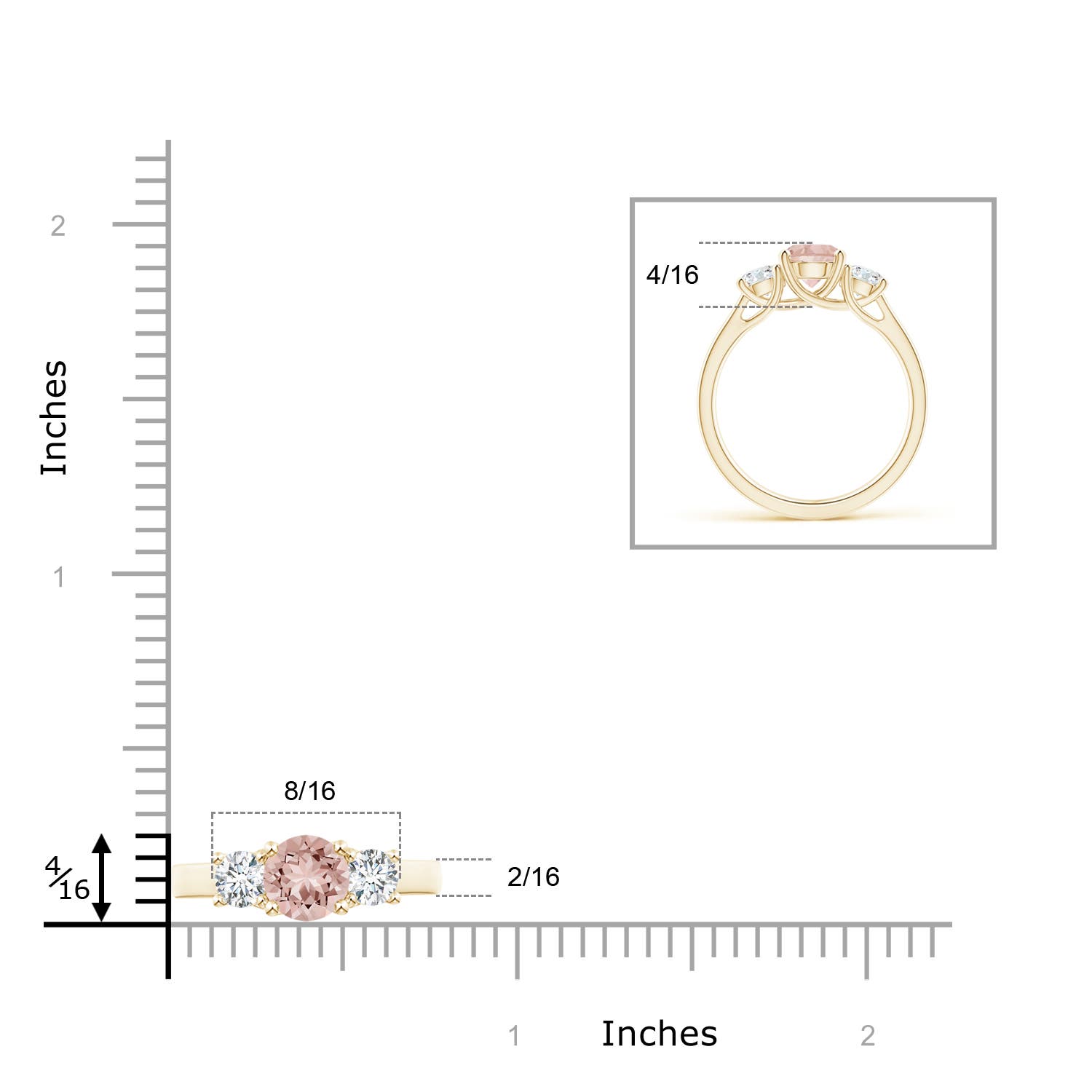 AAAA - Morganite / 1.16 CT / 14 KT Yellow Gold