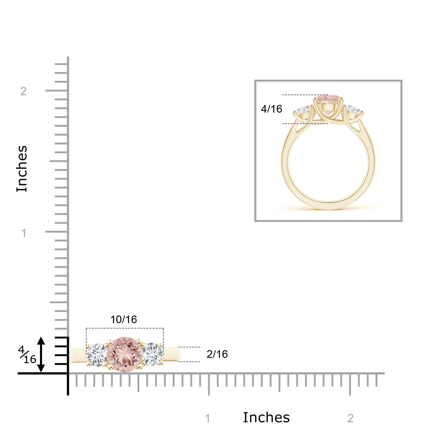 AAAA - Morganite / 1.8 CT / 14 KT Yellow Gold