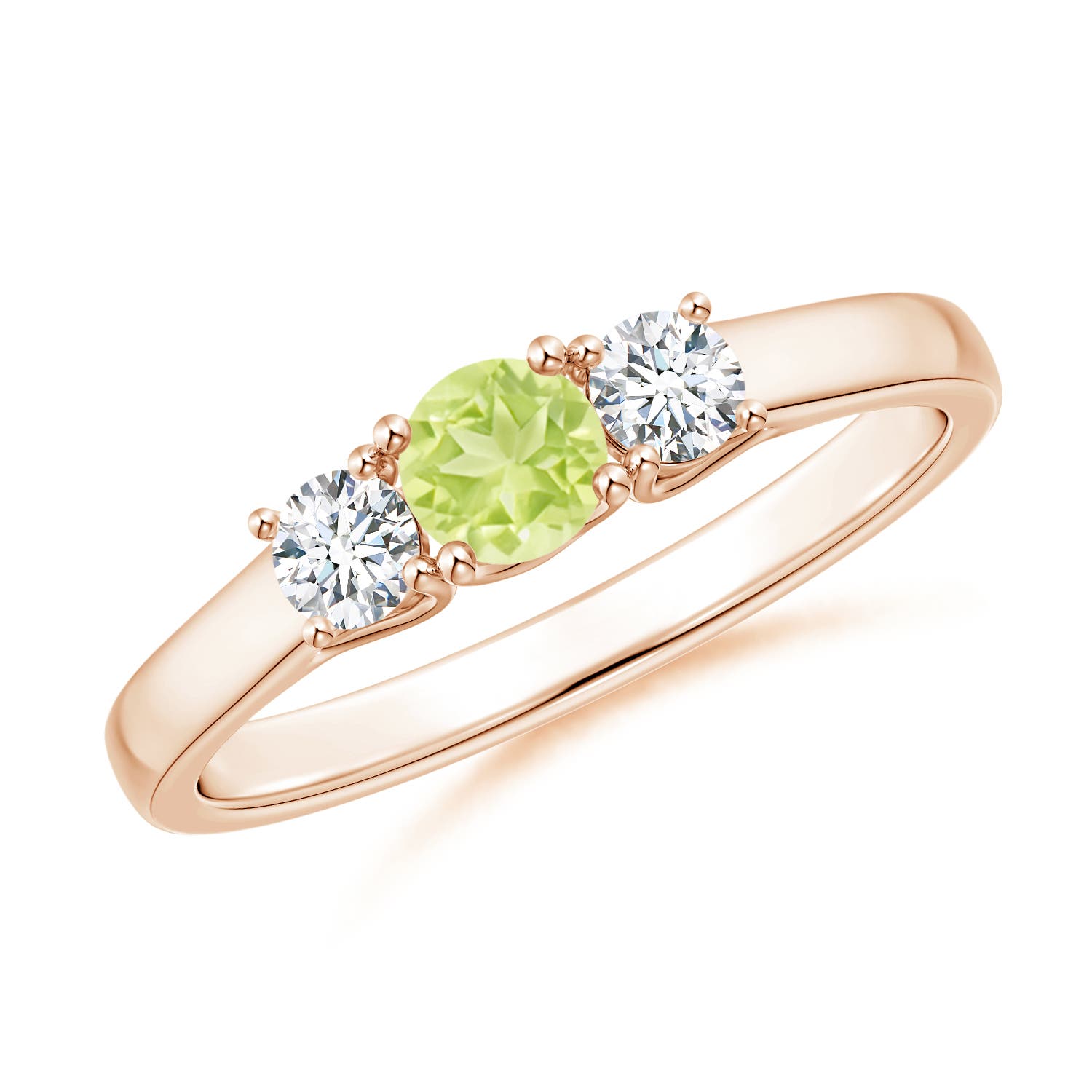 A - Peridot / 0.51 CT / 14 KT Rose Gold