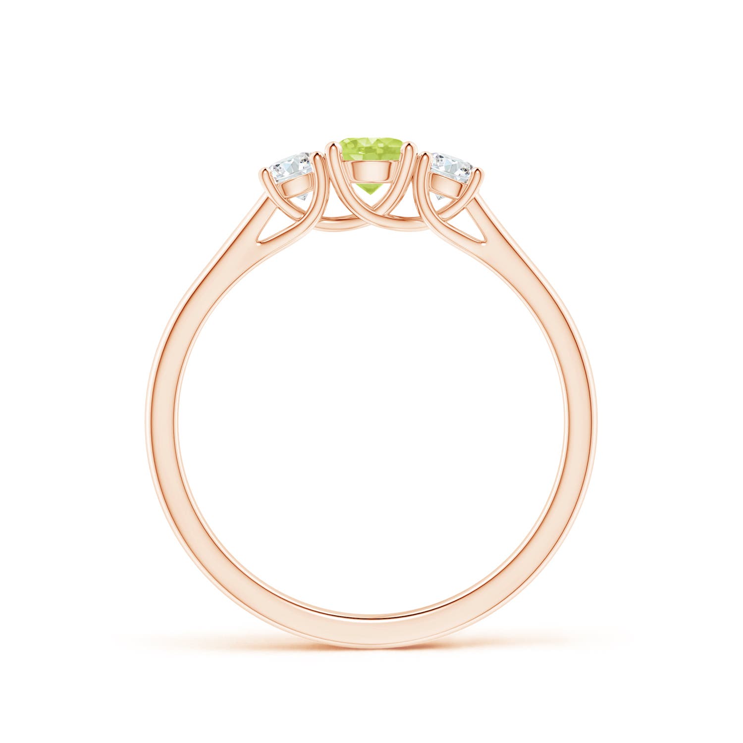 A - Peridot / 0.51 CT / 14 KT Rose Gold