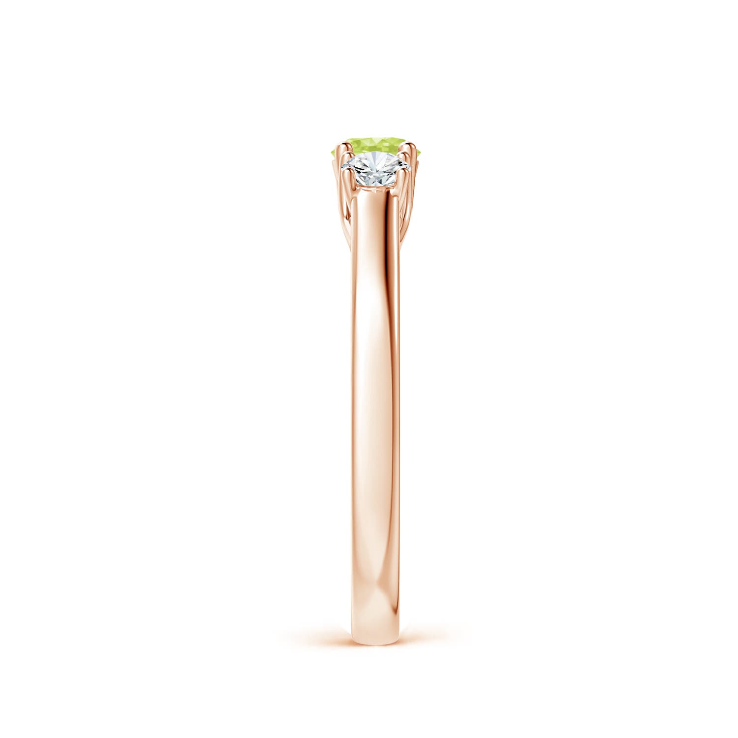 A - Peridot / 0.51 CT / 14 KT Rose Gold