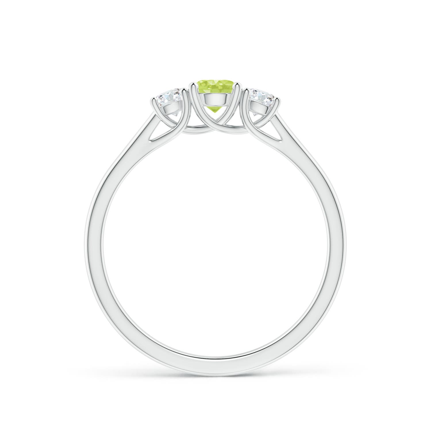 A - Peridot / 0.51 CT / 14 KT White Gold