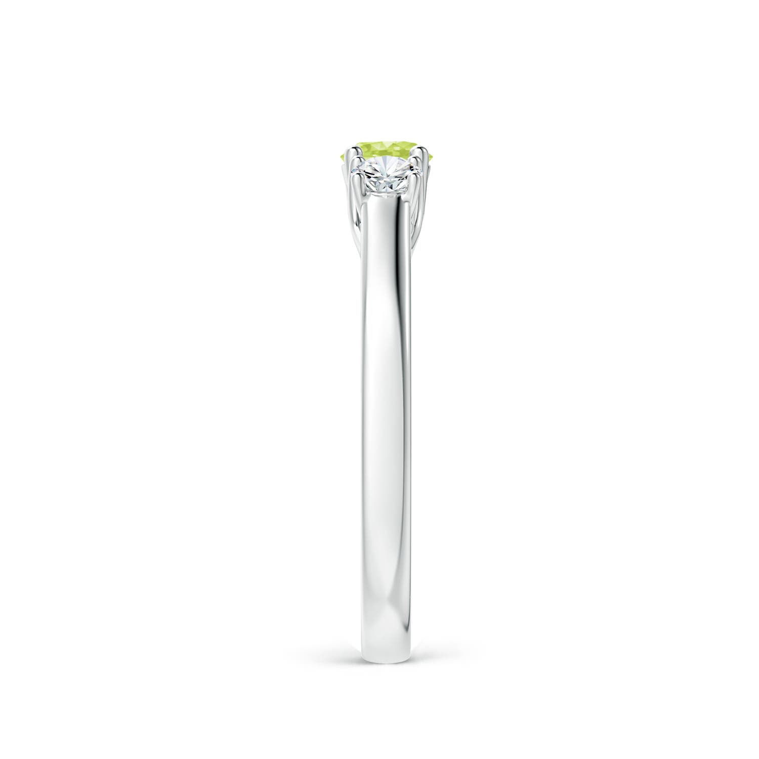 A - Peridot / 0.51 CT / 14 KT White Gold