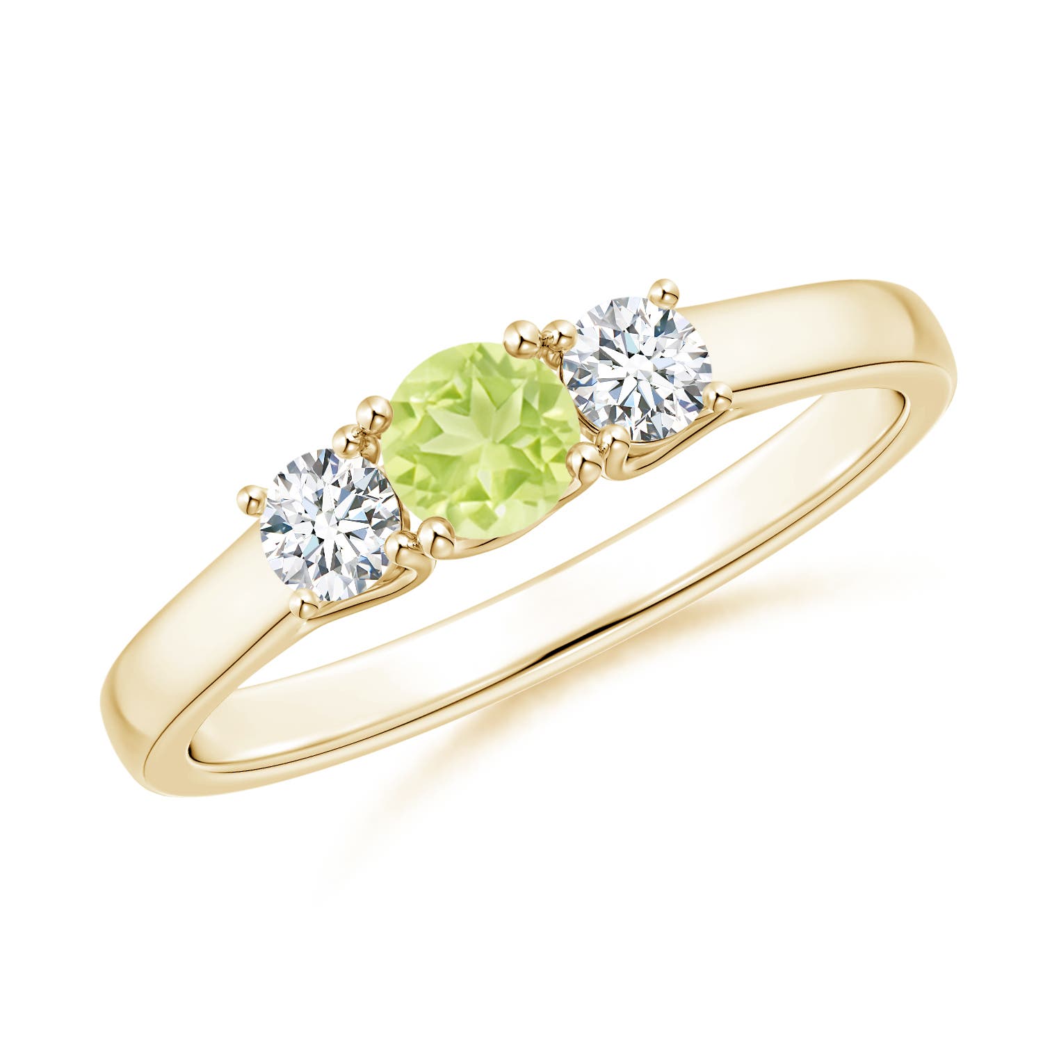 A - Peridot / 0.51 CT / 14 KT Yellow Gold