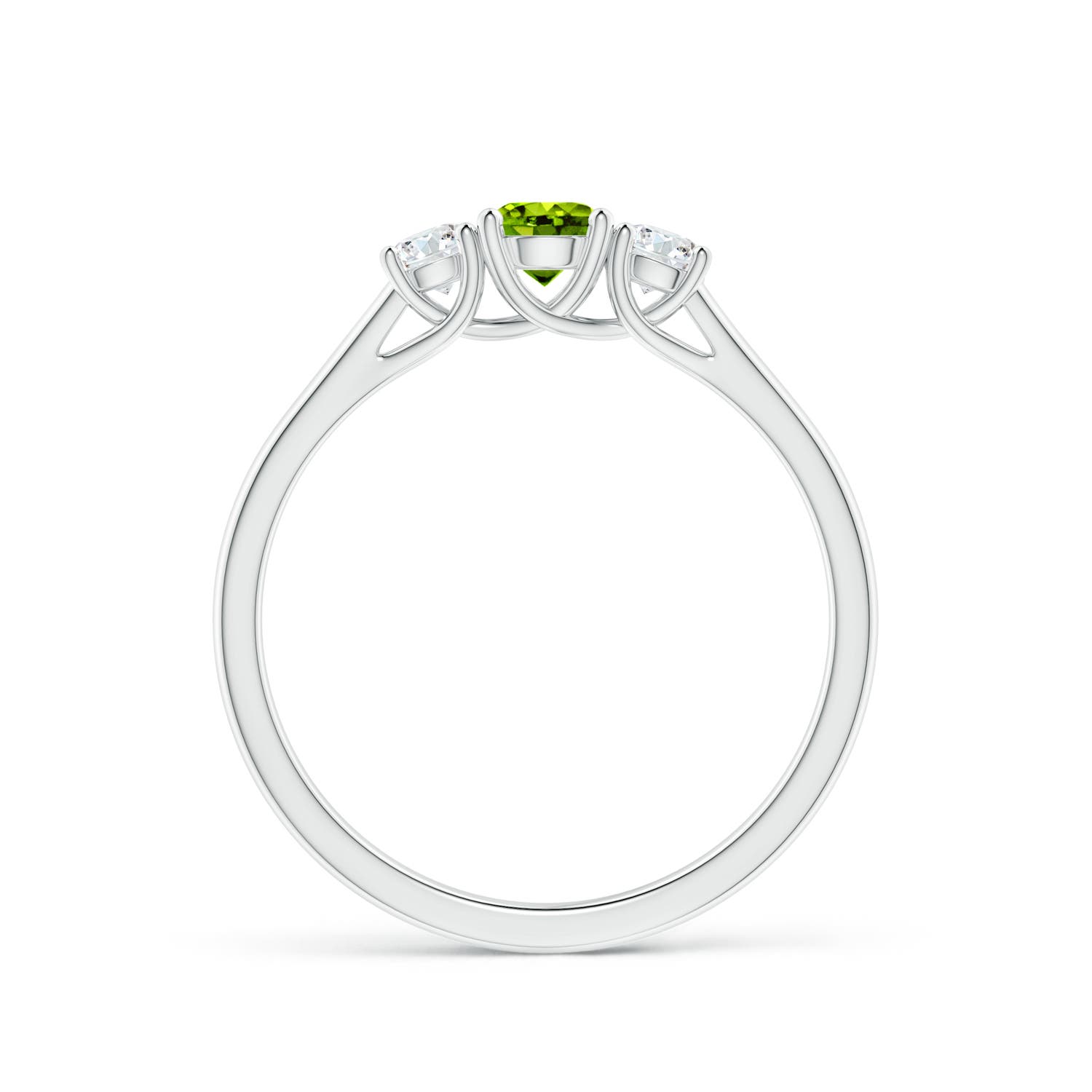 AAAA - Peridot / 0.51 CT / 14 KT White Gold