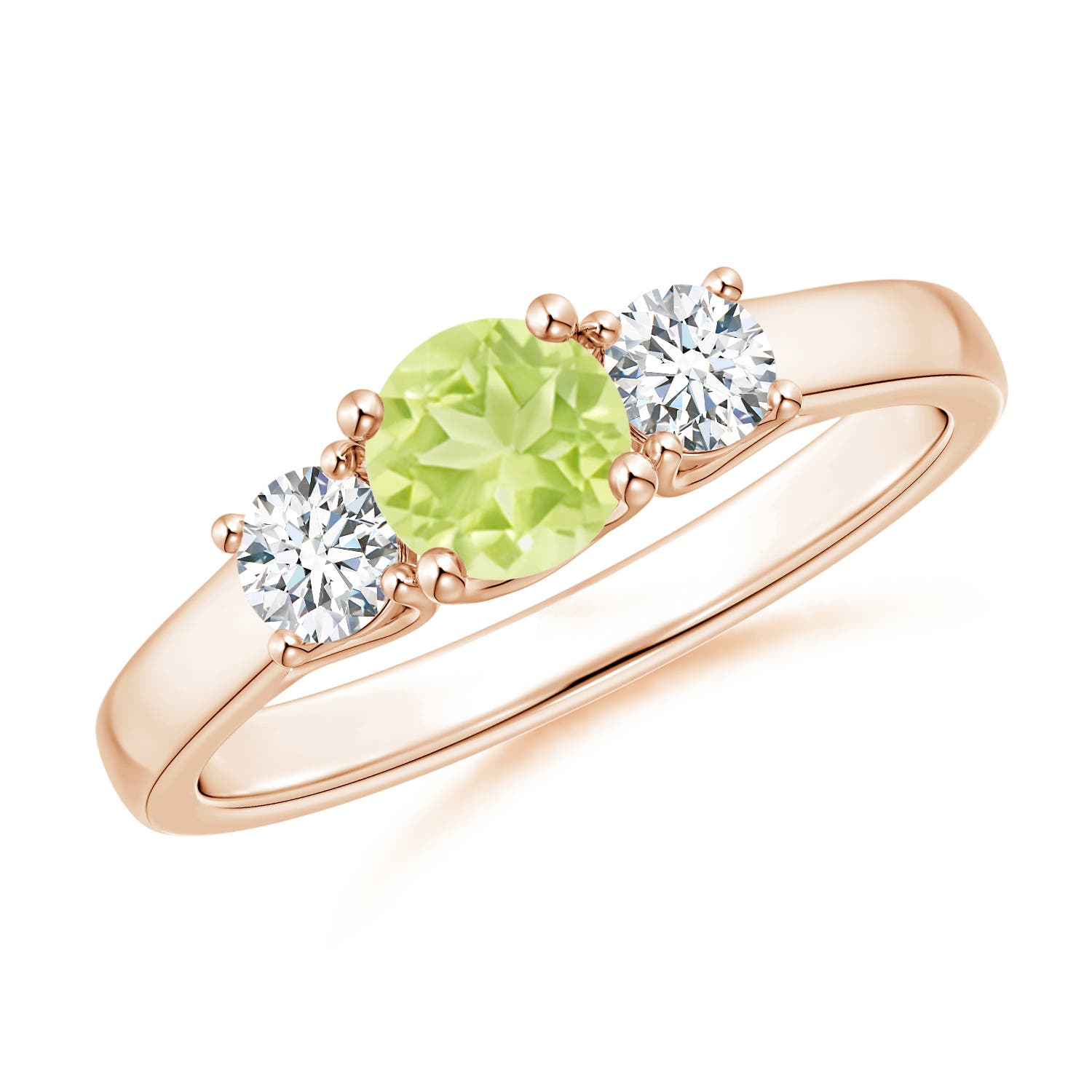 A - Peridot / 0.87 CT / 14 KT Rose Gold