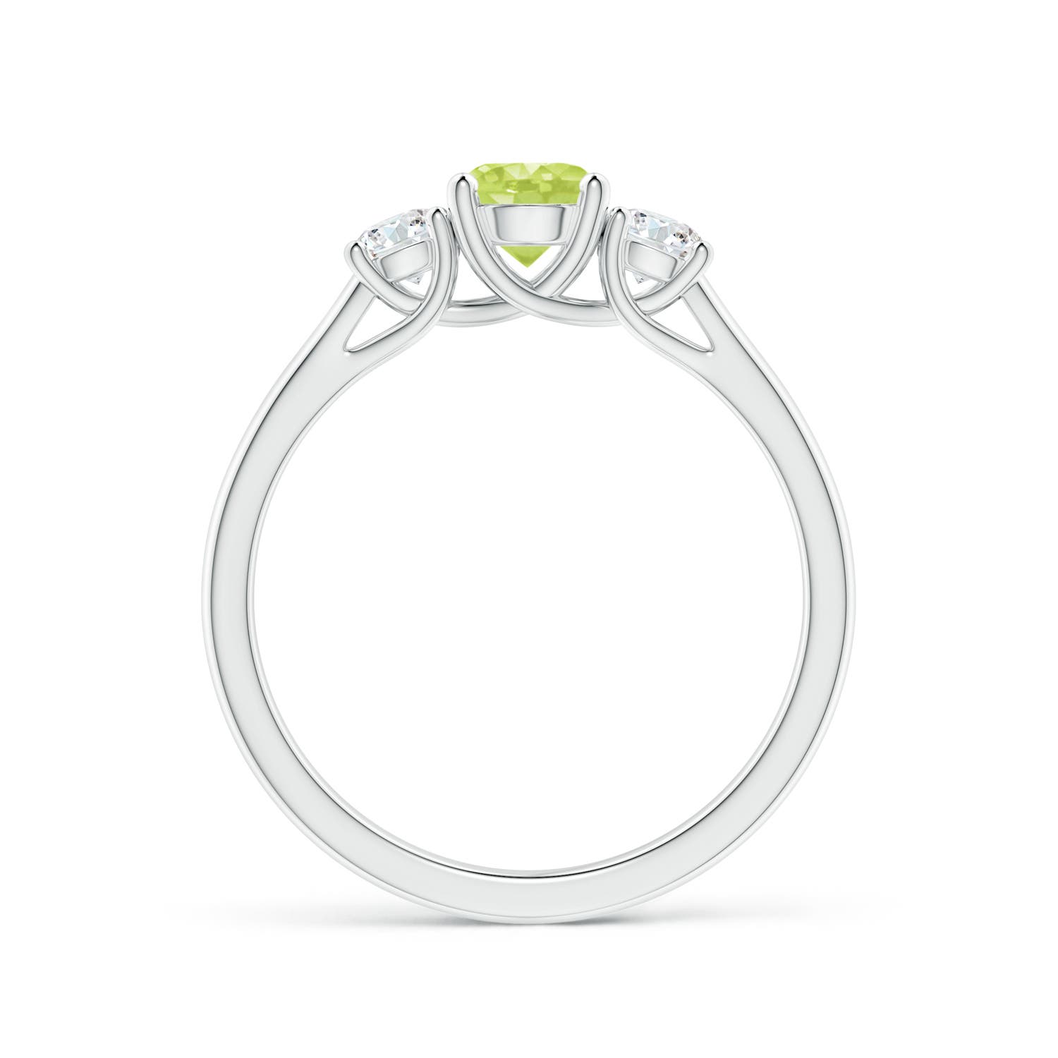 A - Peridot / 0.87 CT / 14 KT White Gold