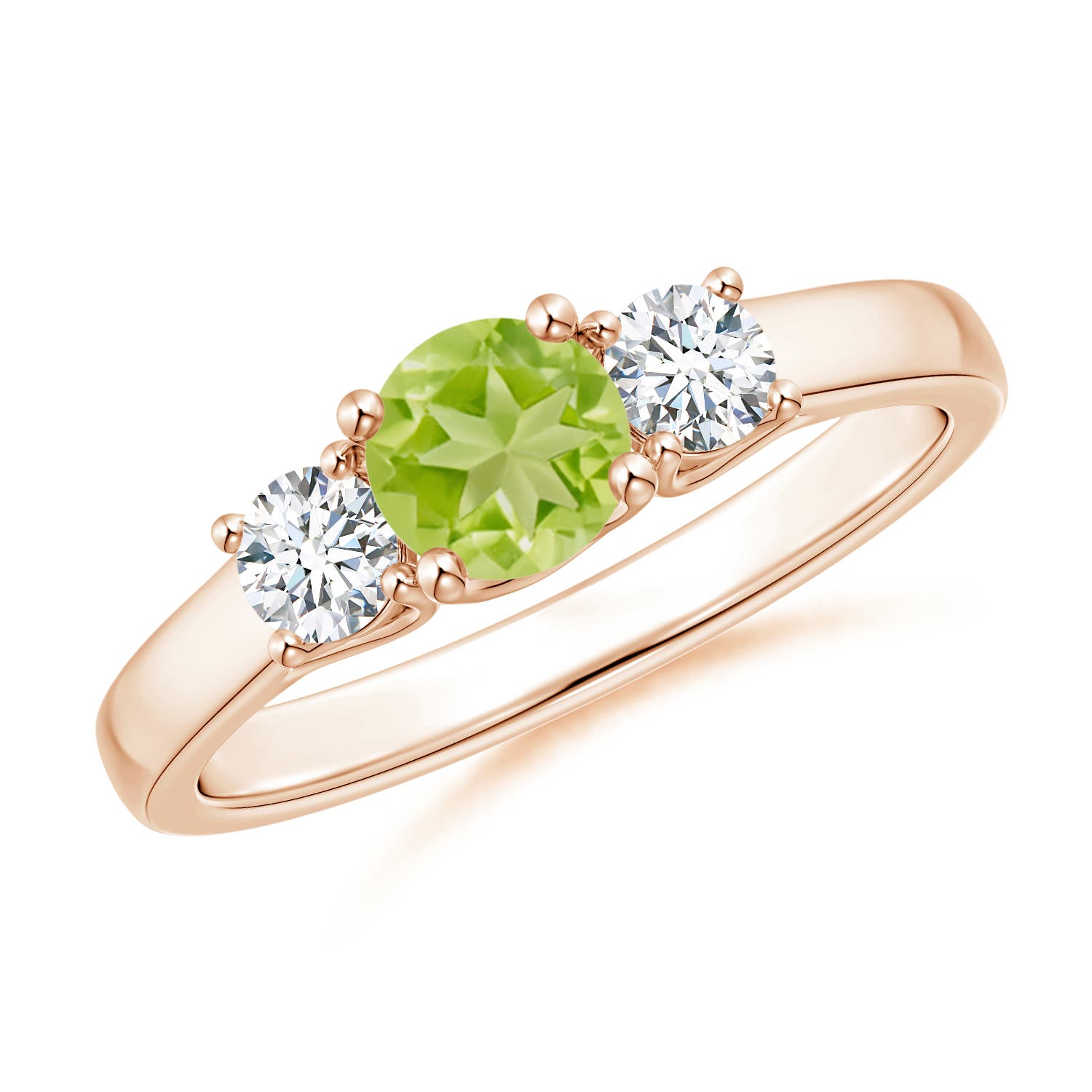 AA - Peridot / 0.87 CT / 14 KT Rose Gold