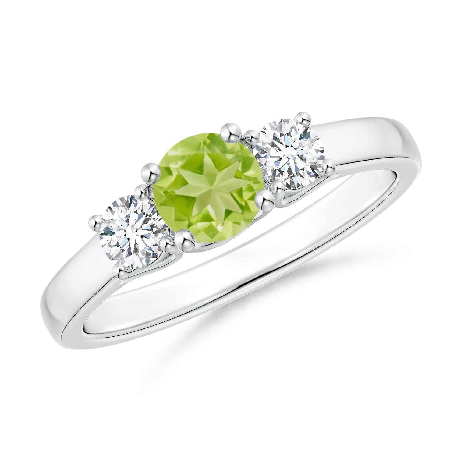 AA - Peridot / 0.87 CT / 14 KT White Gold