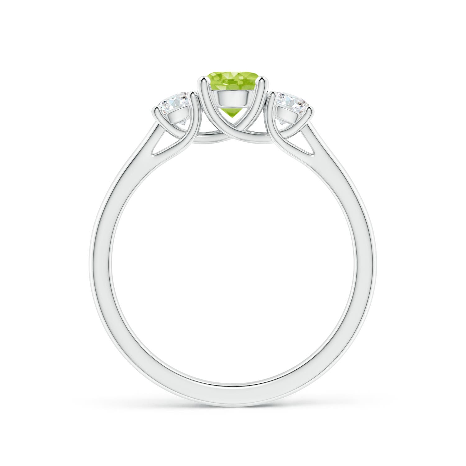 AA - Peridot / 0.87 CT / 14 KT White Gold